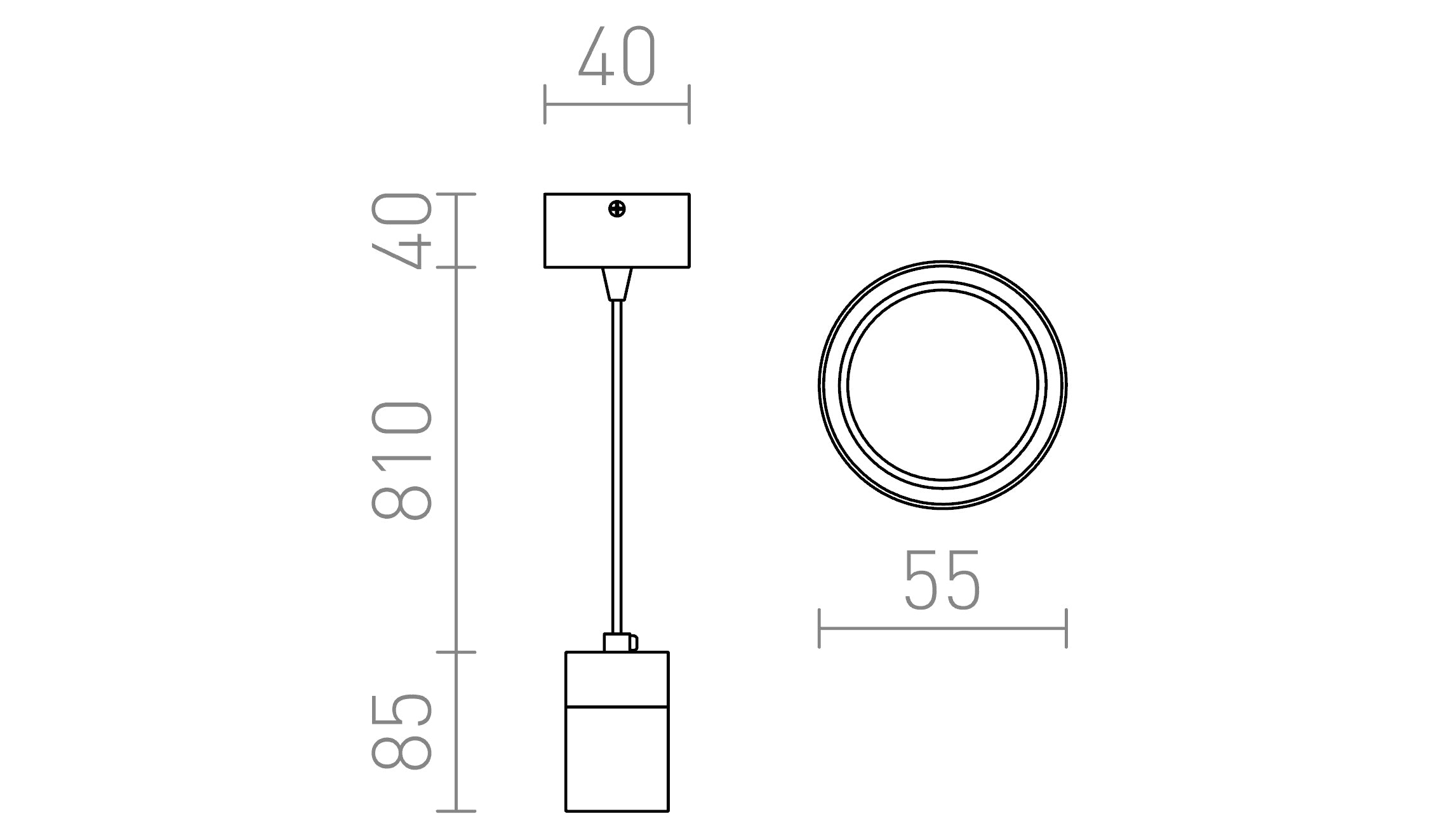 SVEN suspenso lâmpada - Product sketch