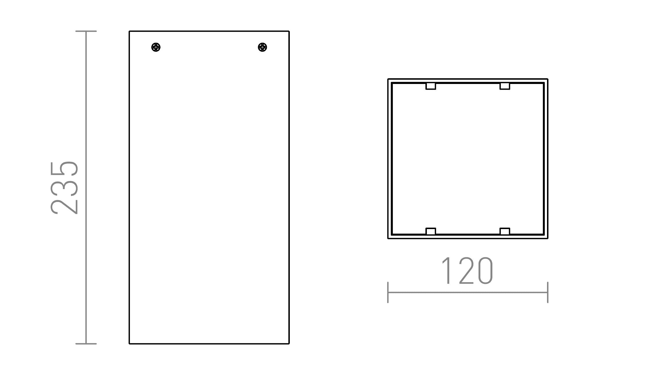 MEA οροφής τετράγωνο λαμπτήρας - Product sketch