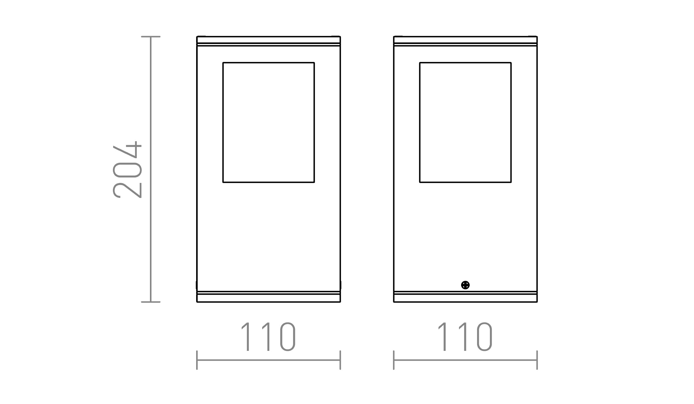 PONDER 20 vägg eller pollare lampa - Product sketch