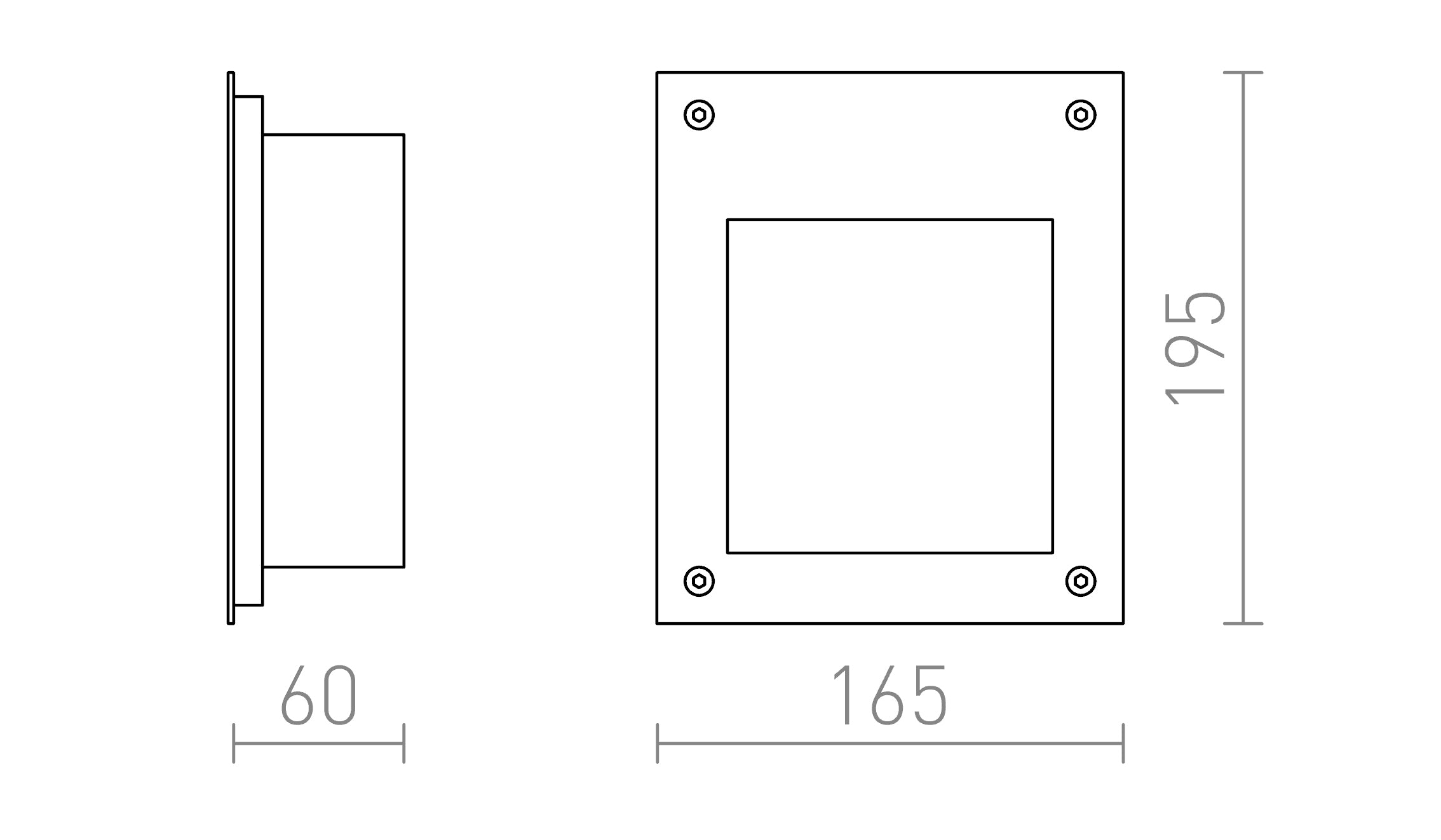 AKORD seinä upotettu - Product sketch