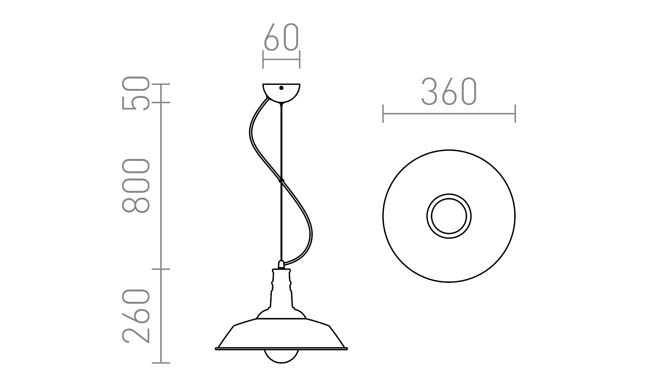GOLDIE 36 suspendat lampă - Product sketch