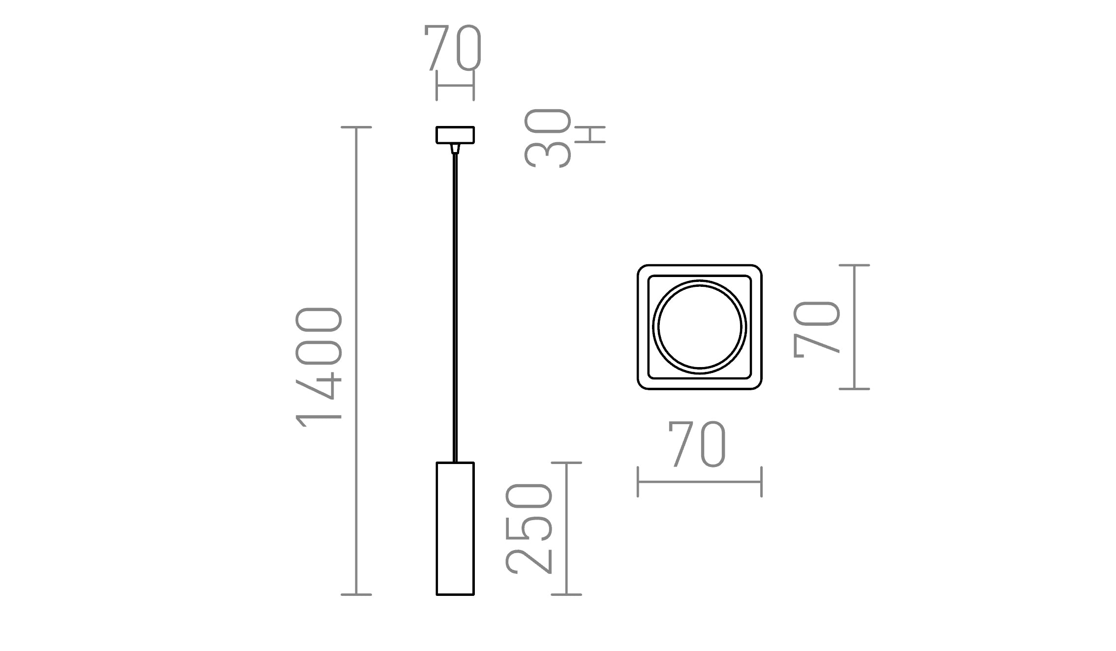 JACK RC pendel lampa - Product sketch