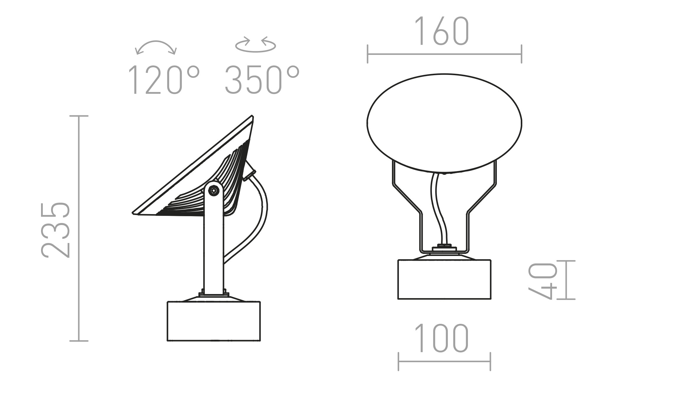 FOX réflecteur extérieur - Product sketch