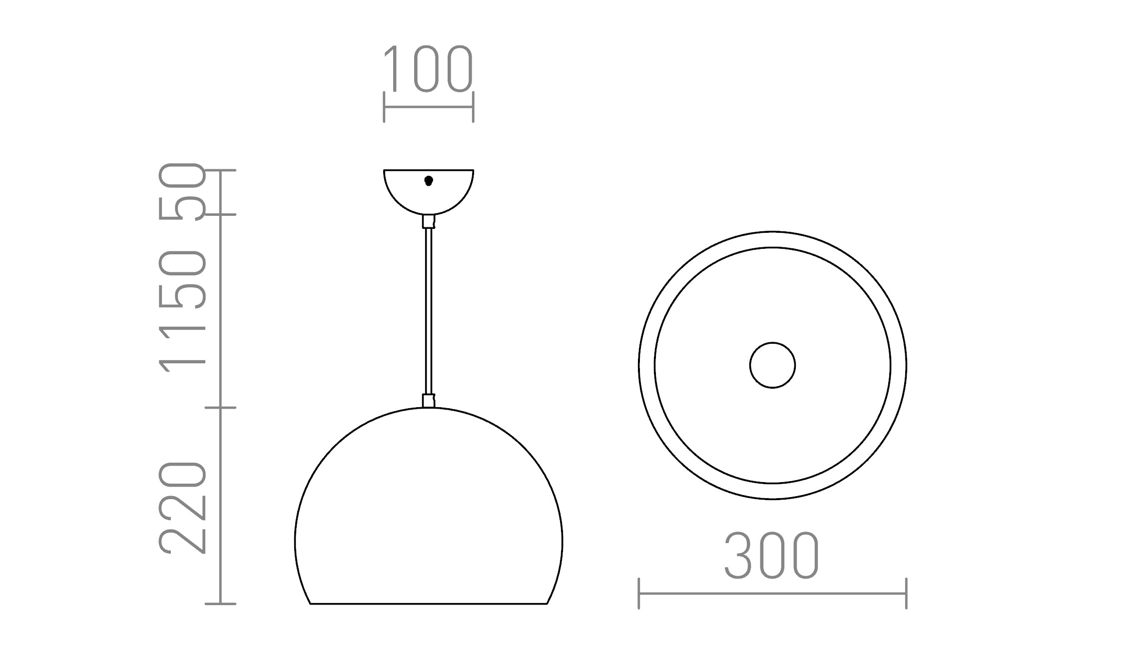 ASTON 30 suspendat lampă - Product sketch