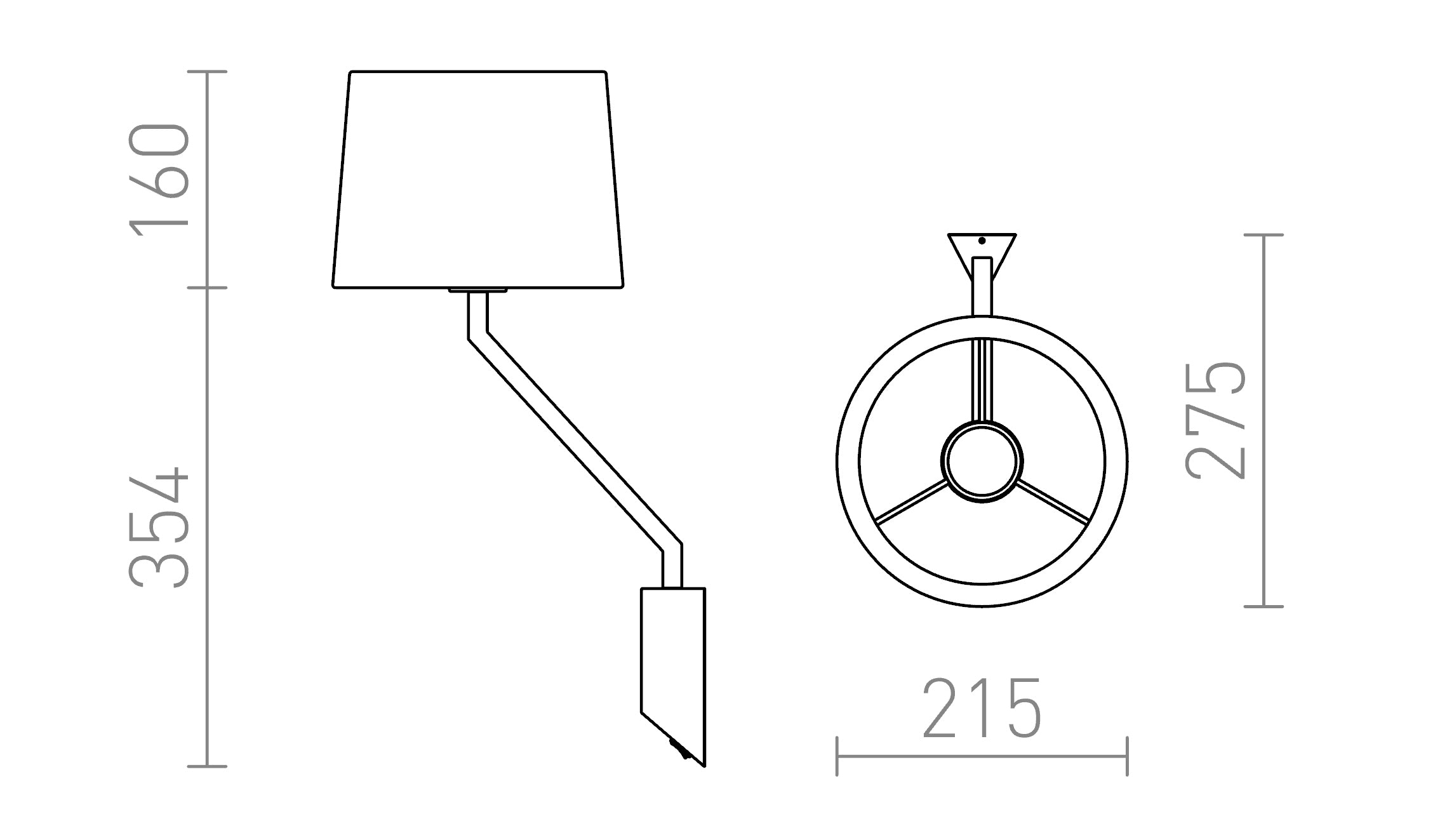 SHARP Wandleuchte lampe - Product sketch