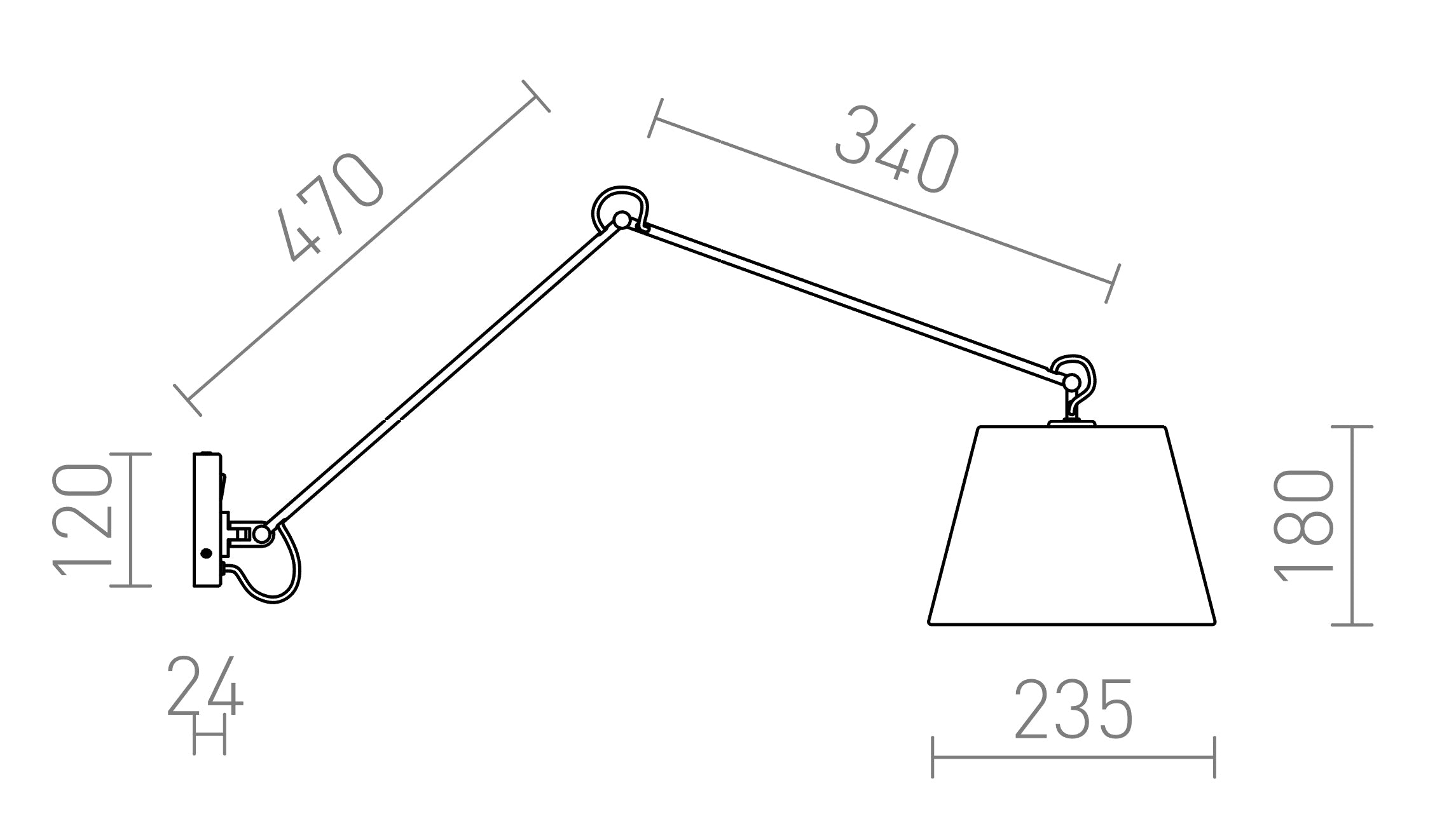 ASHLEY wall lamp - Product sketch