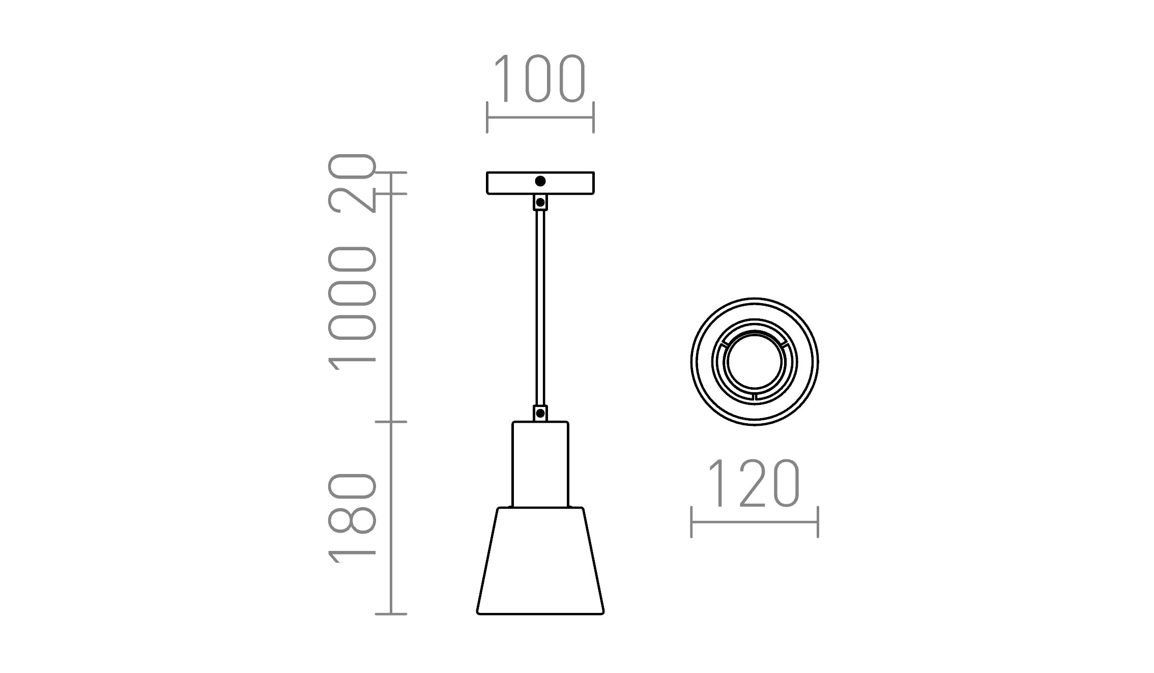 ICAR suspendat lampă - Product sketch