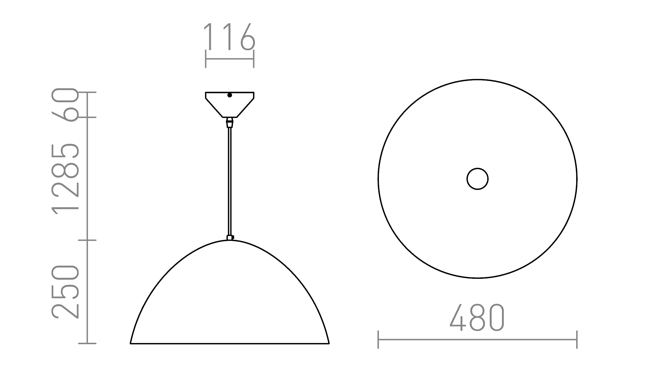 MERYLYN 48 riippuvalaisin lamppu - Product sketch
