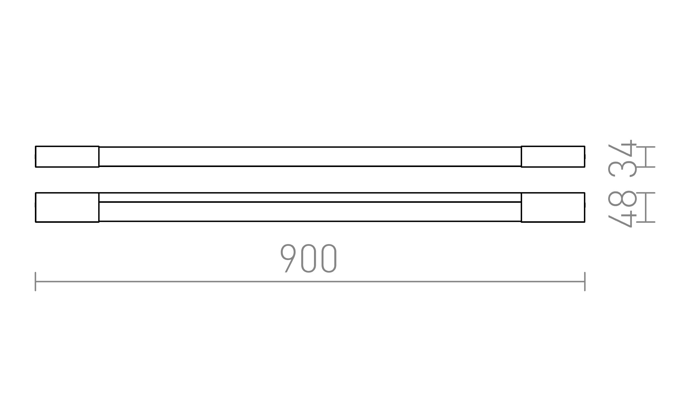 AMENITY 90 murale lampe - Product sketch