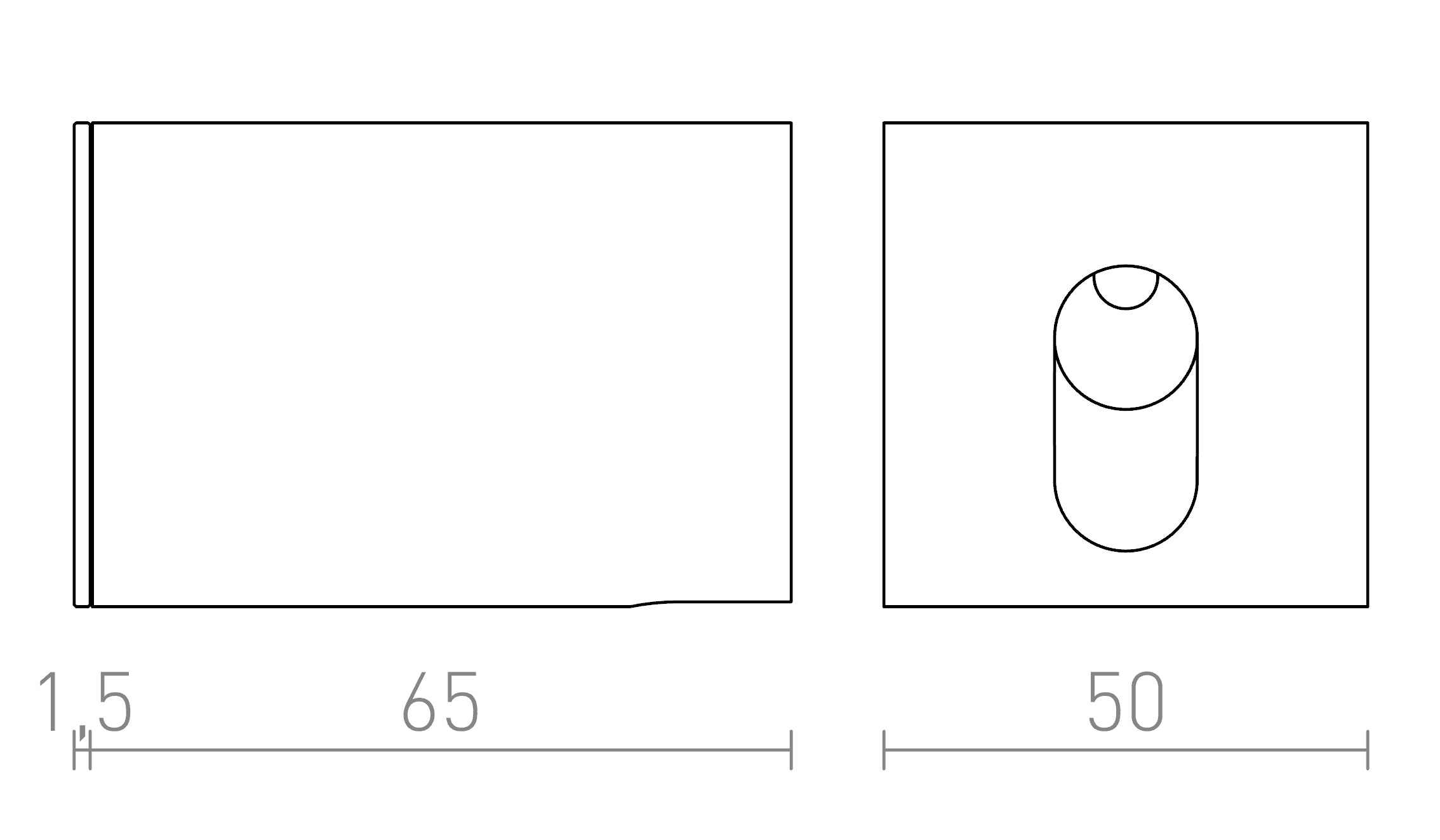 MEMPHIS SQ wall recessed - Product sketch