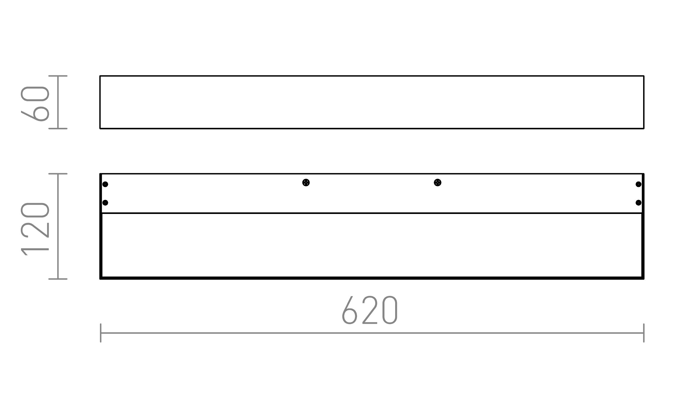 PRIO LED 62 nástenná lampa - Product sketch