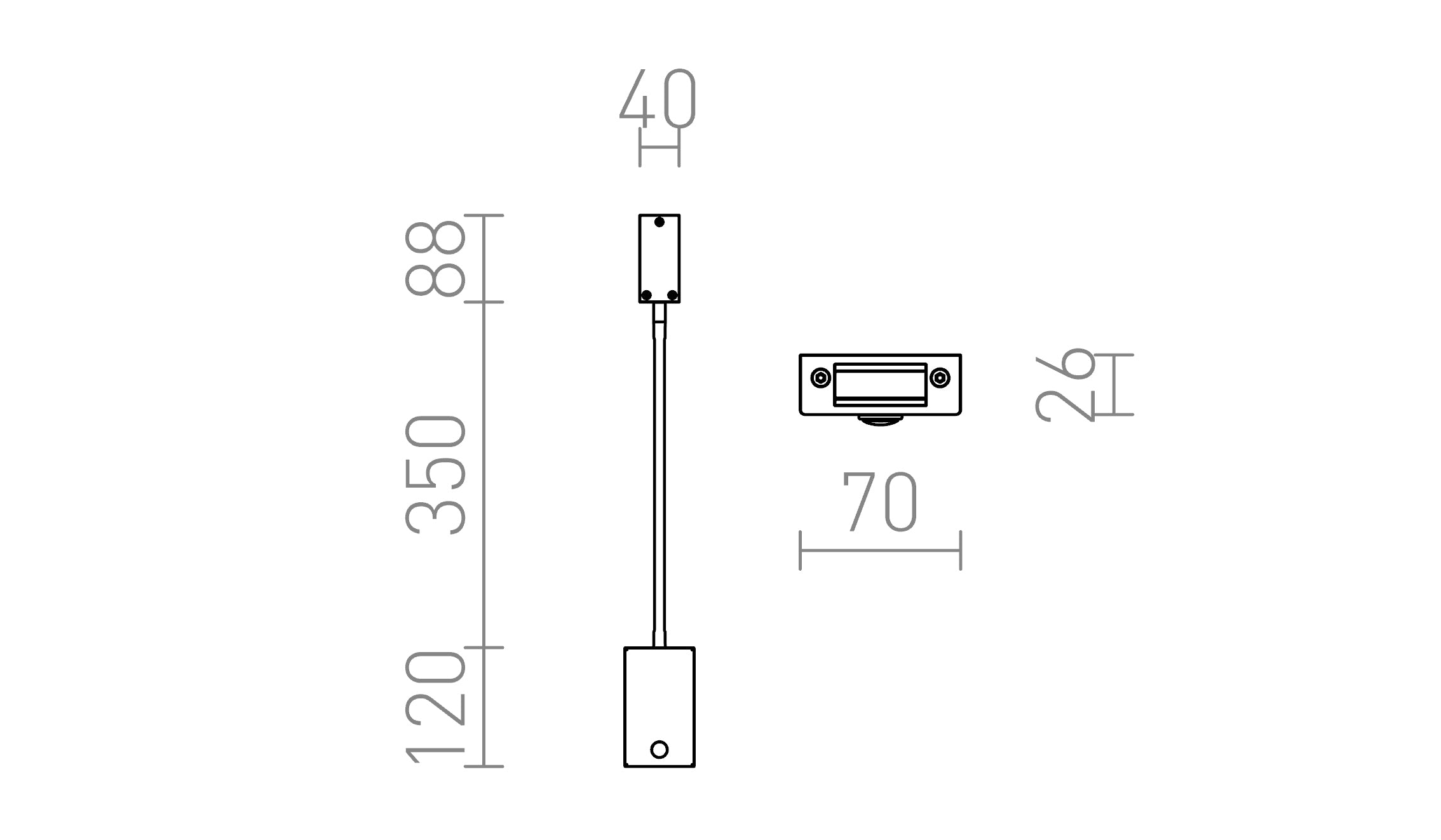 FRISCO W vägg lampa - Product sketch