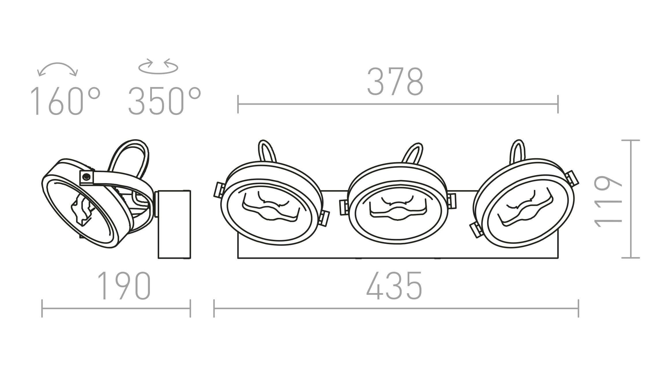 KELLY LED III DIMM стенна лампа - Product sketch
