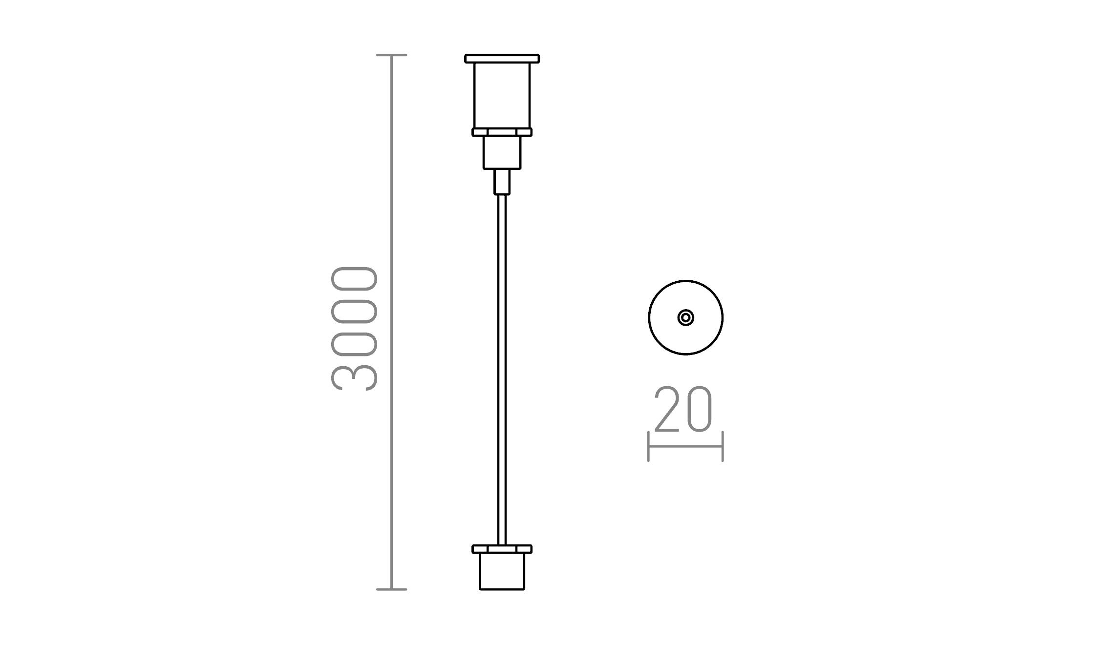 EUTRAC 3m suspension de fil - Product sketch