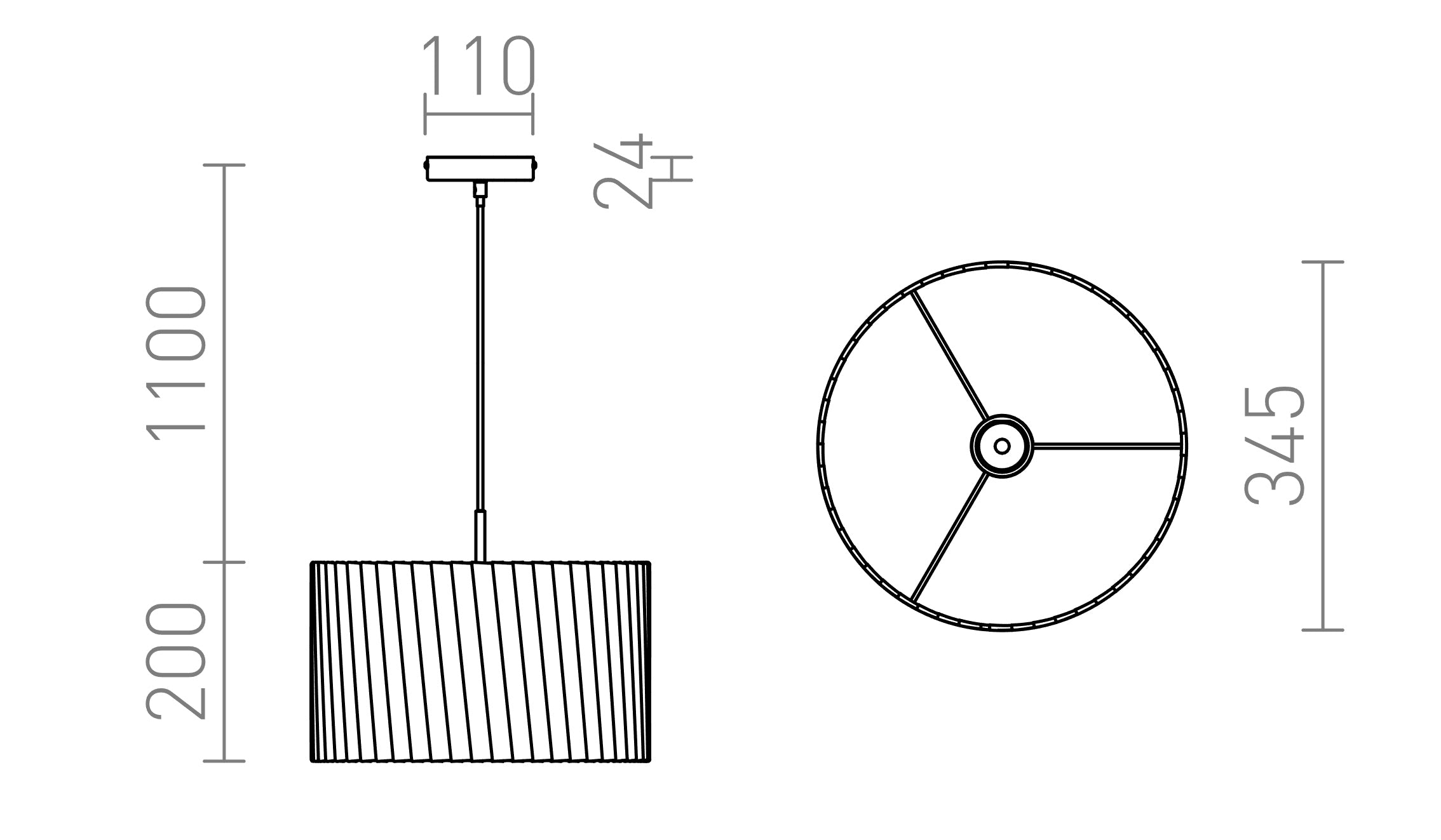 GLAMOUR 35/20 hanglamp lamp - Product sketch