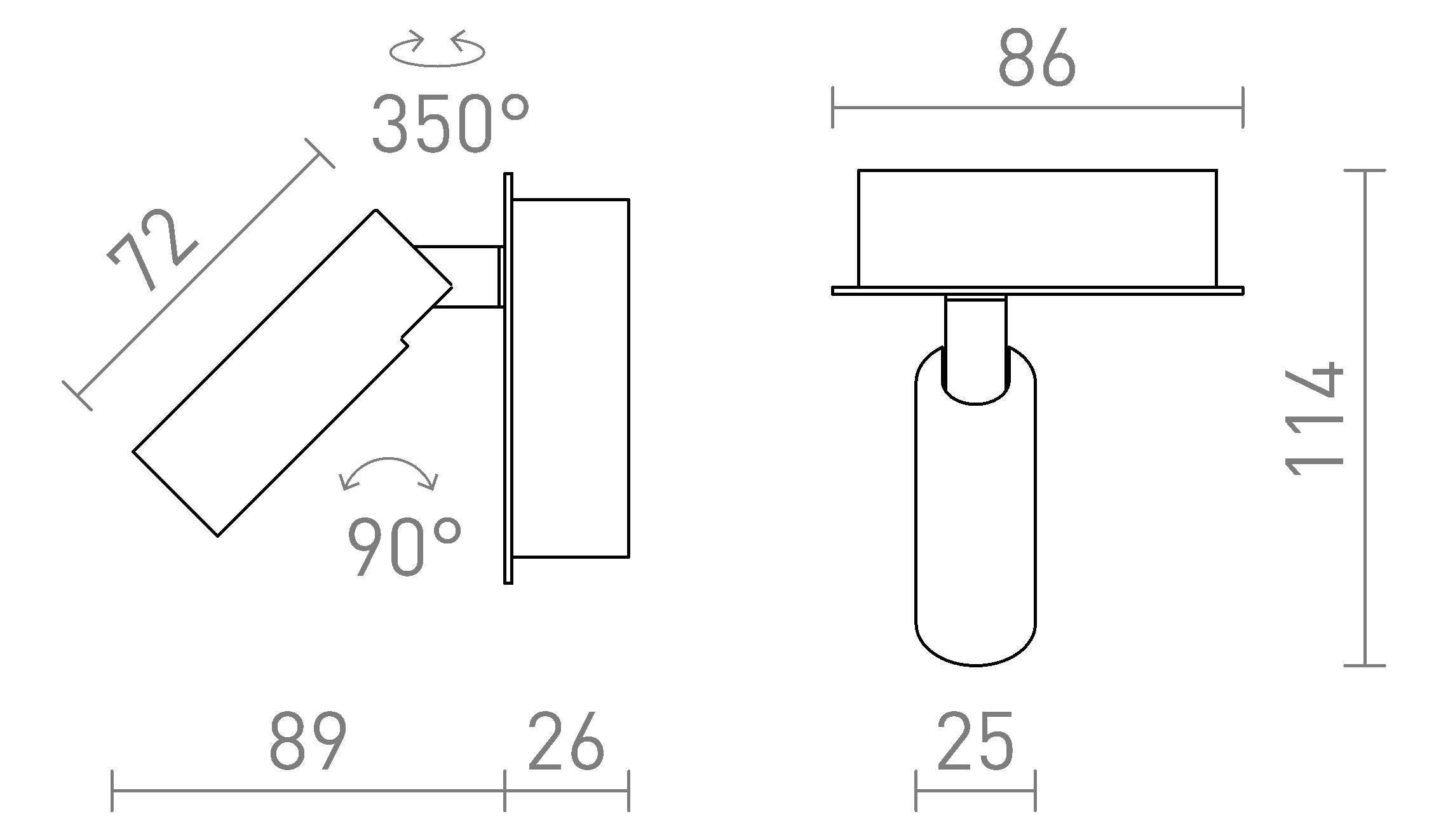 MIG стенна лампа - Product sketch
