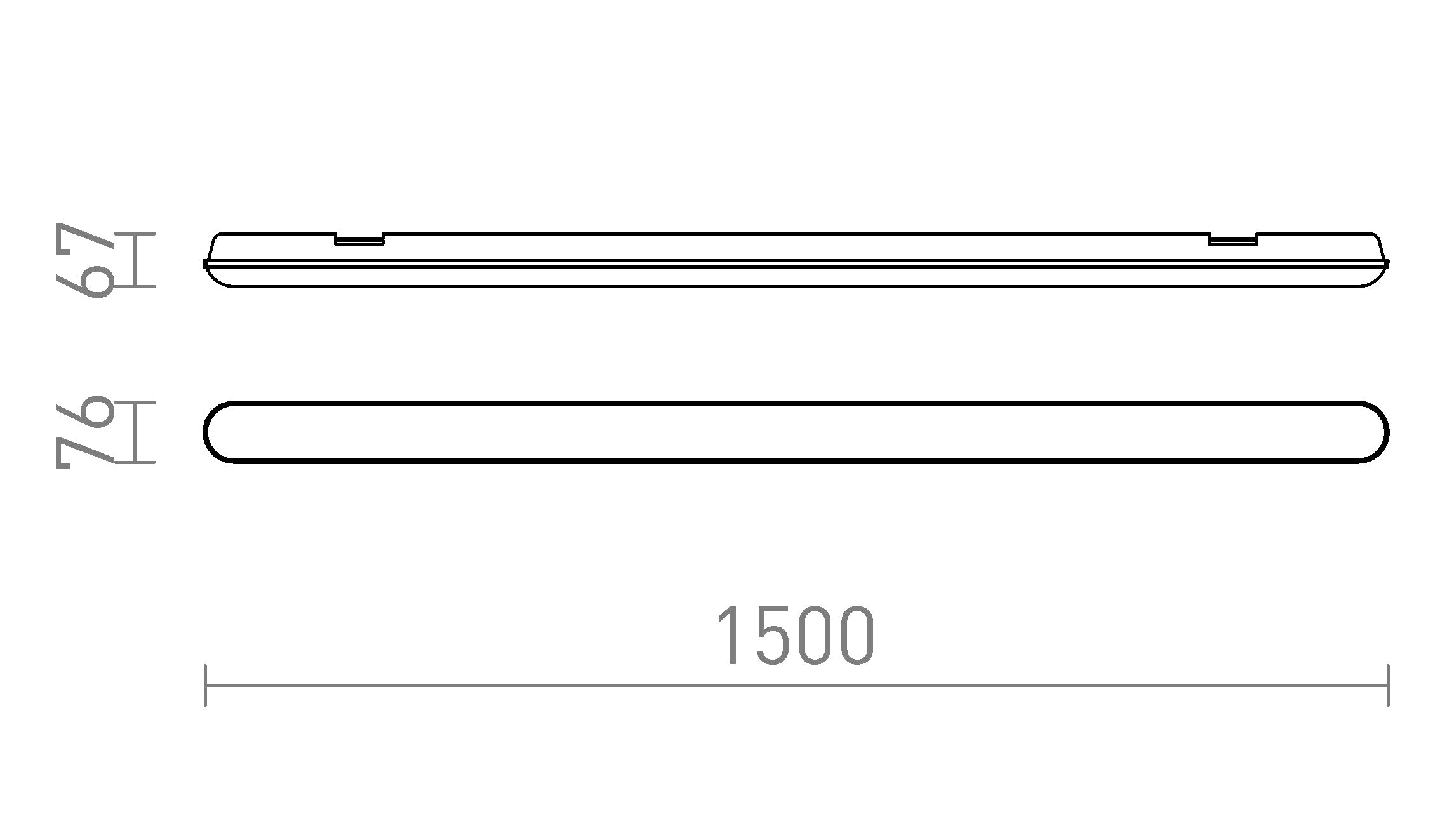 TRIDENT PRO 150 body - Product sketch