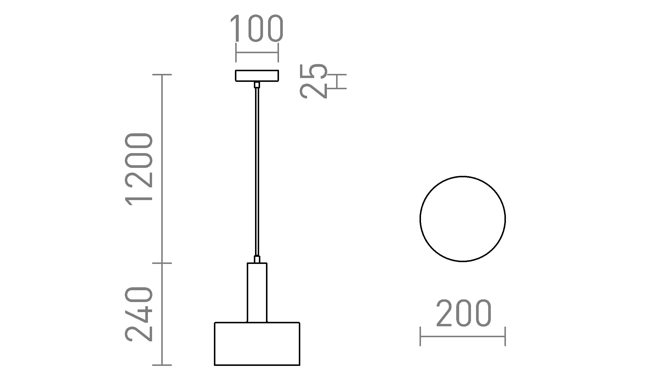 GIULIA 20 pendel lampa - Product sketch