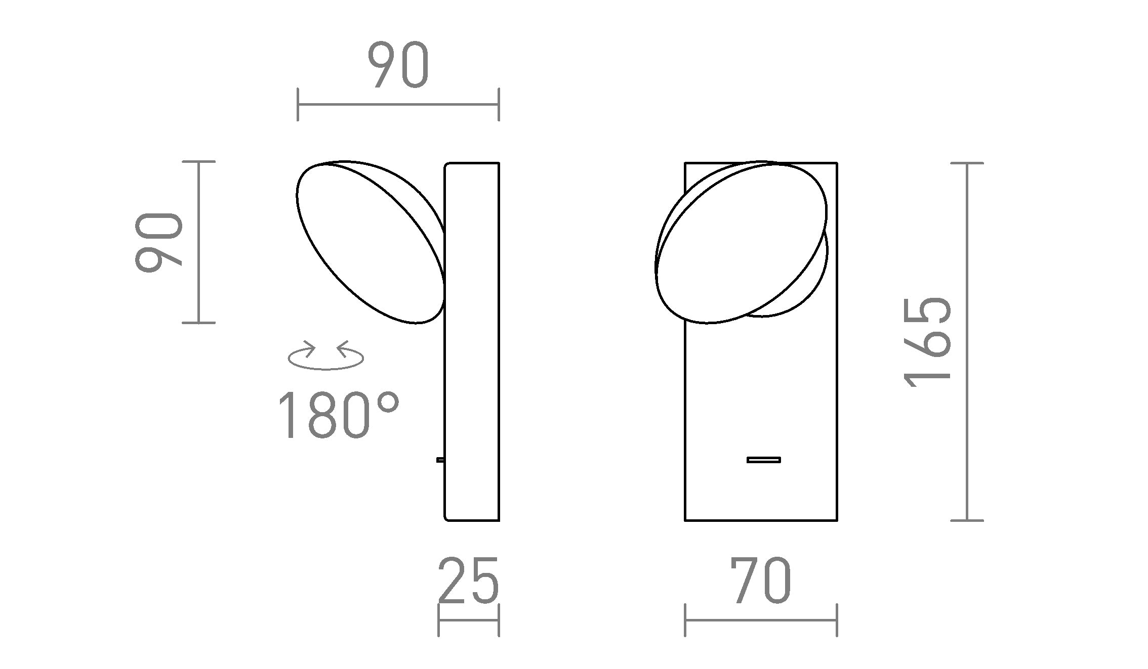 ELISEO zidna lampa - Product sketch