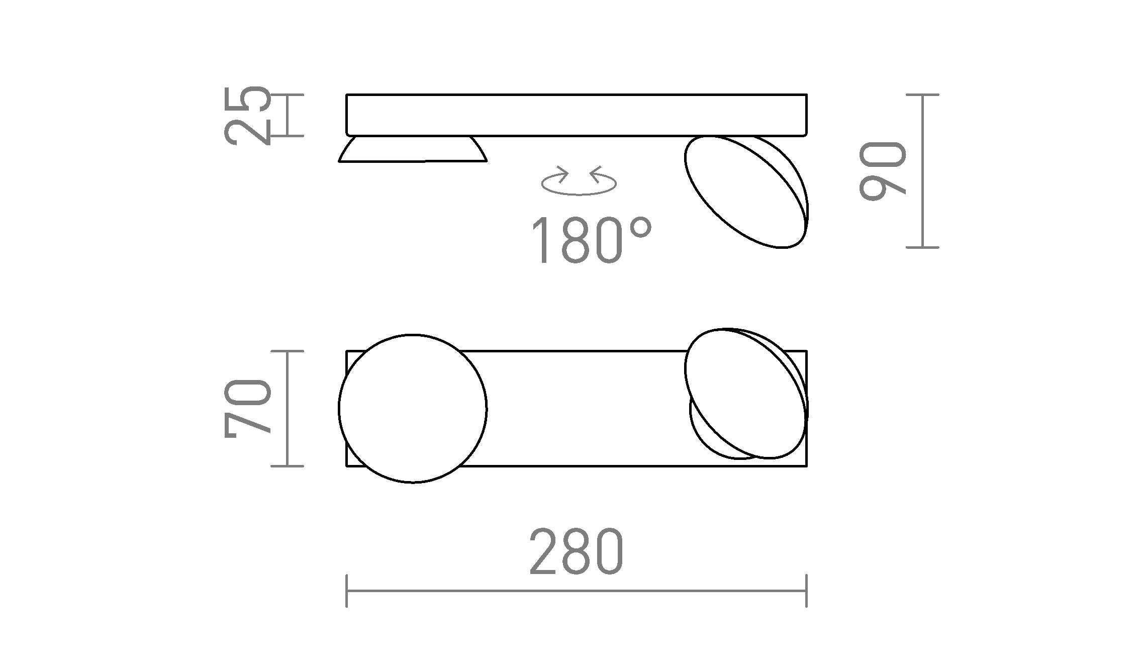 ELISEO II prisadená lampa - Product sketch