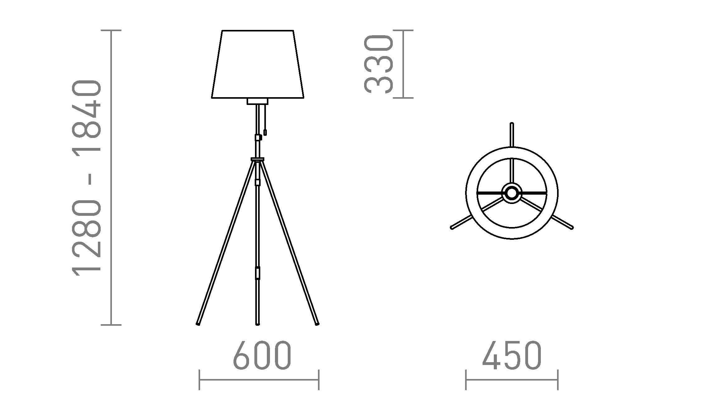 LUTON/ILUSION de pé lâmpada - Product sketch