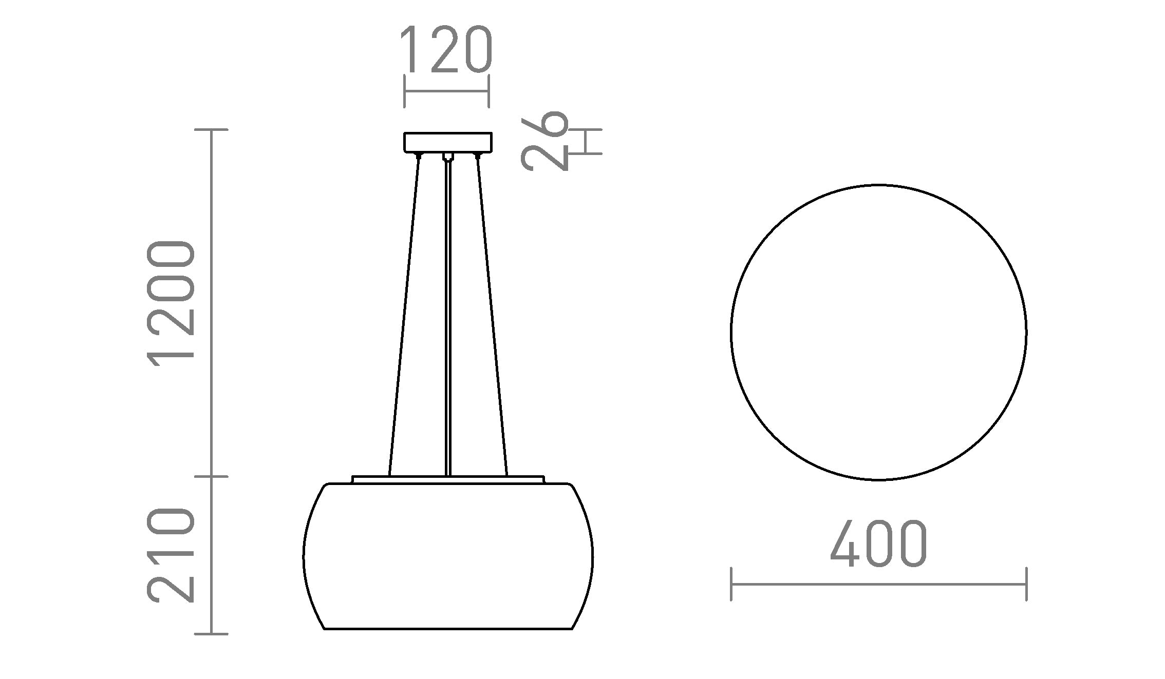 AMANDA colgante lámpara - Product sketch