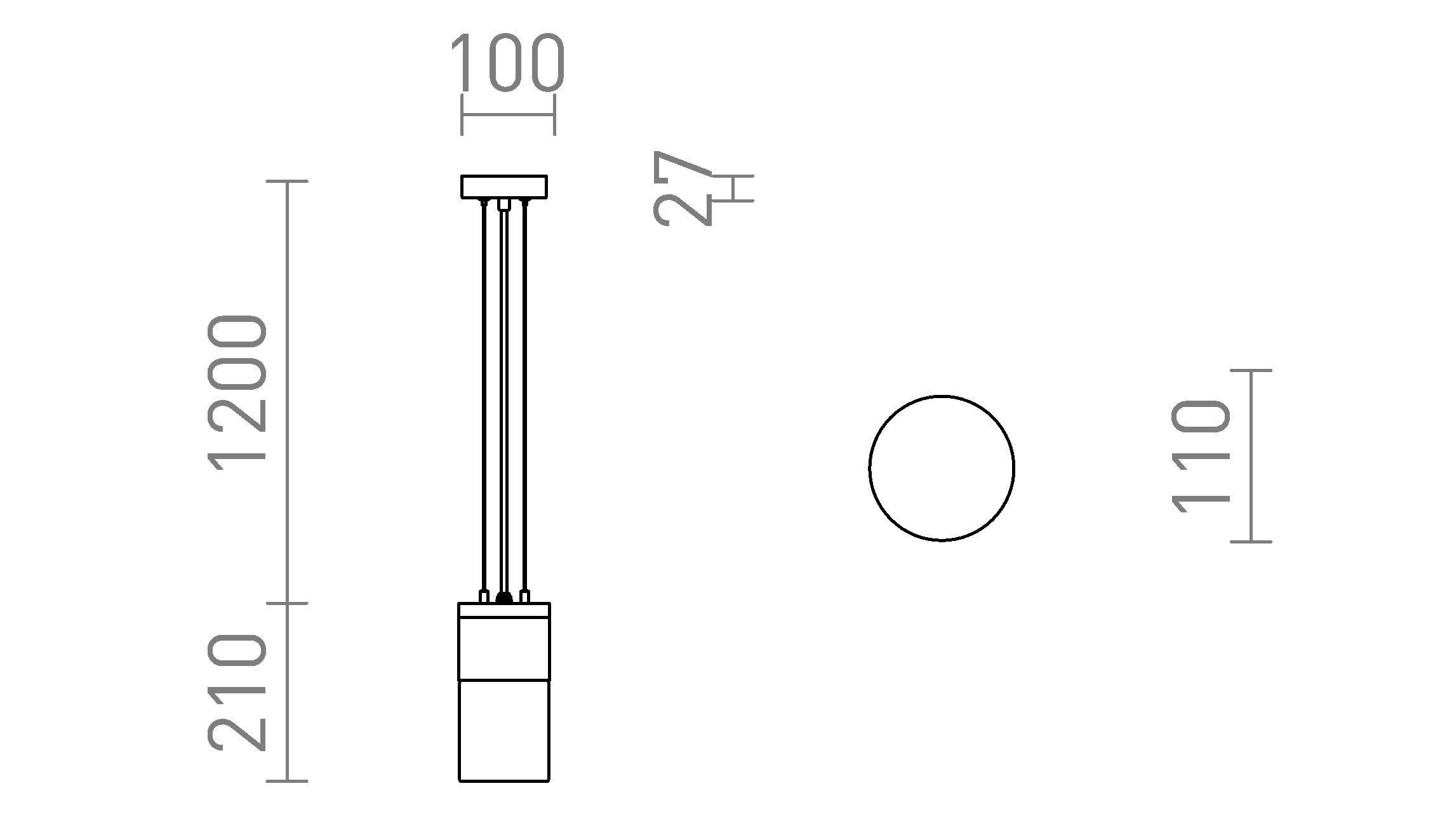 QUINN suspenso lâmpada - Product sketch