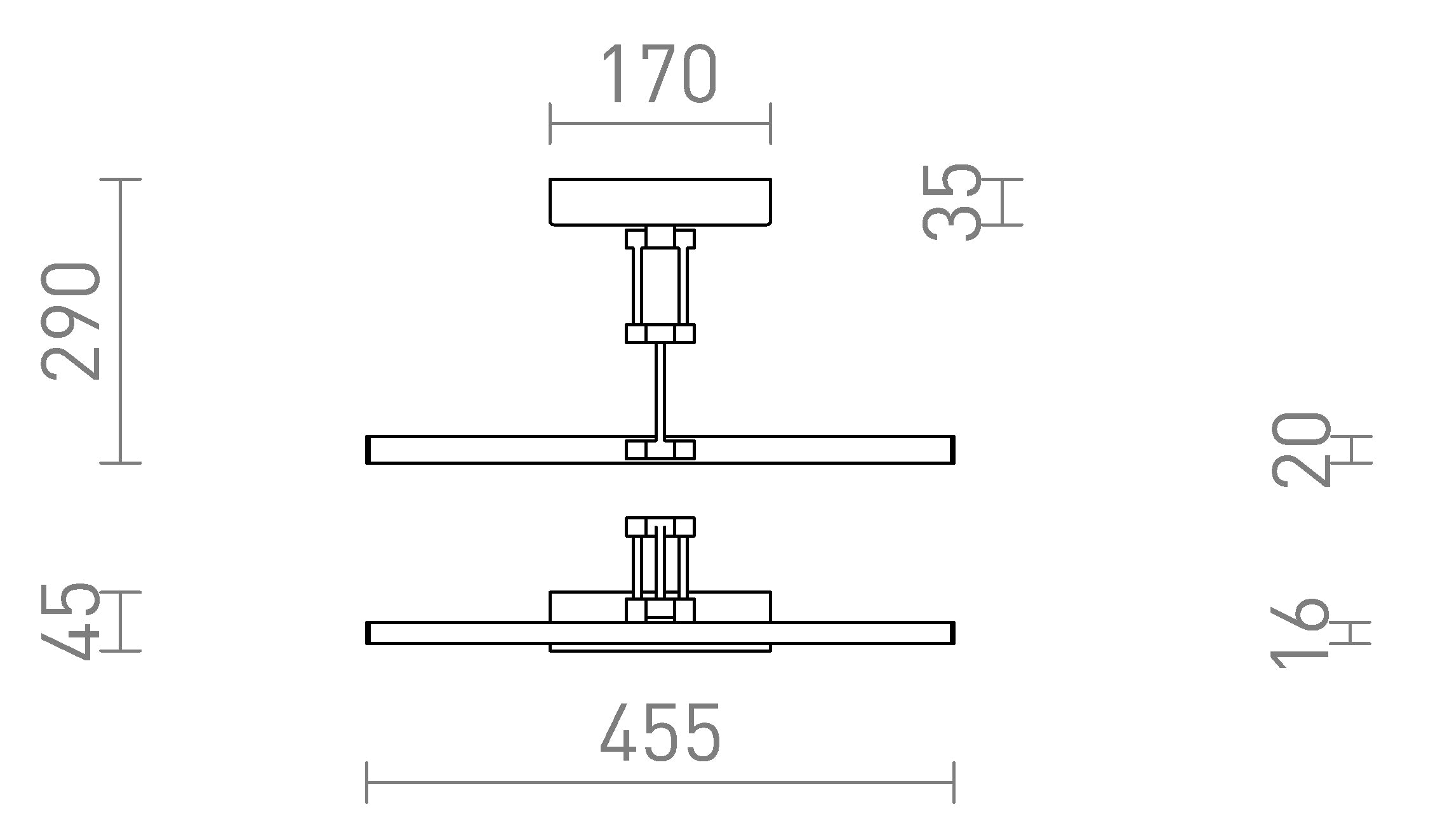 FRIDA 46 Επιτοίχιος λαμπτήρας - Product sketch