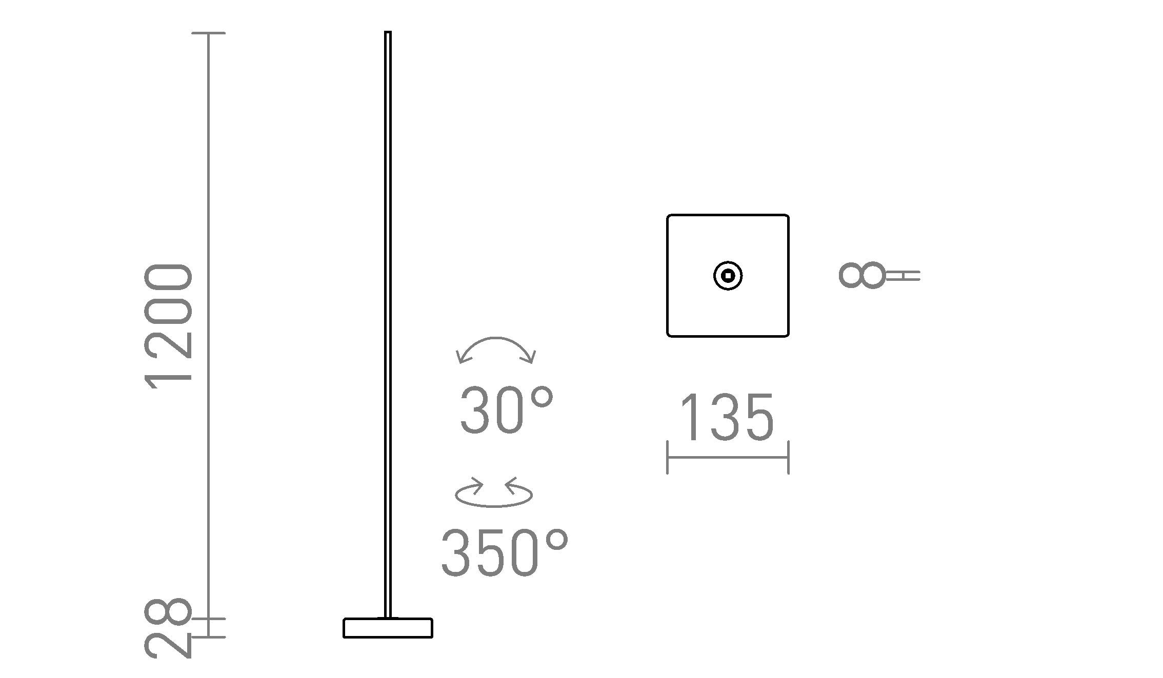 ANEMONA 120 golv lampa - Product sketch