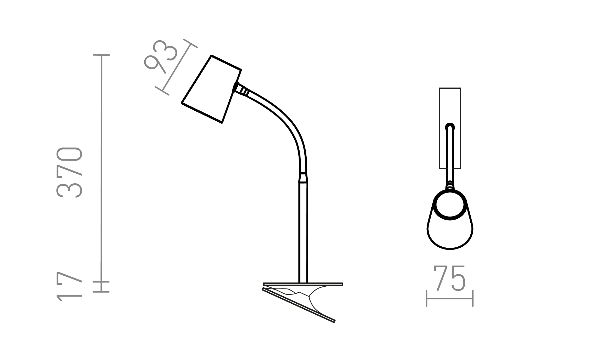 VERINA DIMM on clip - Product sketch