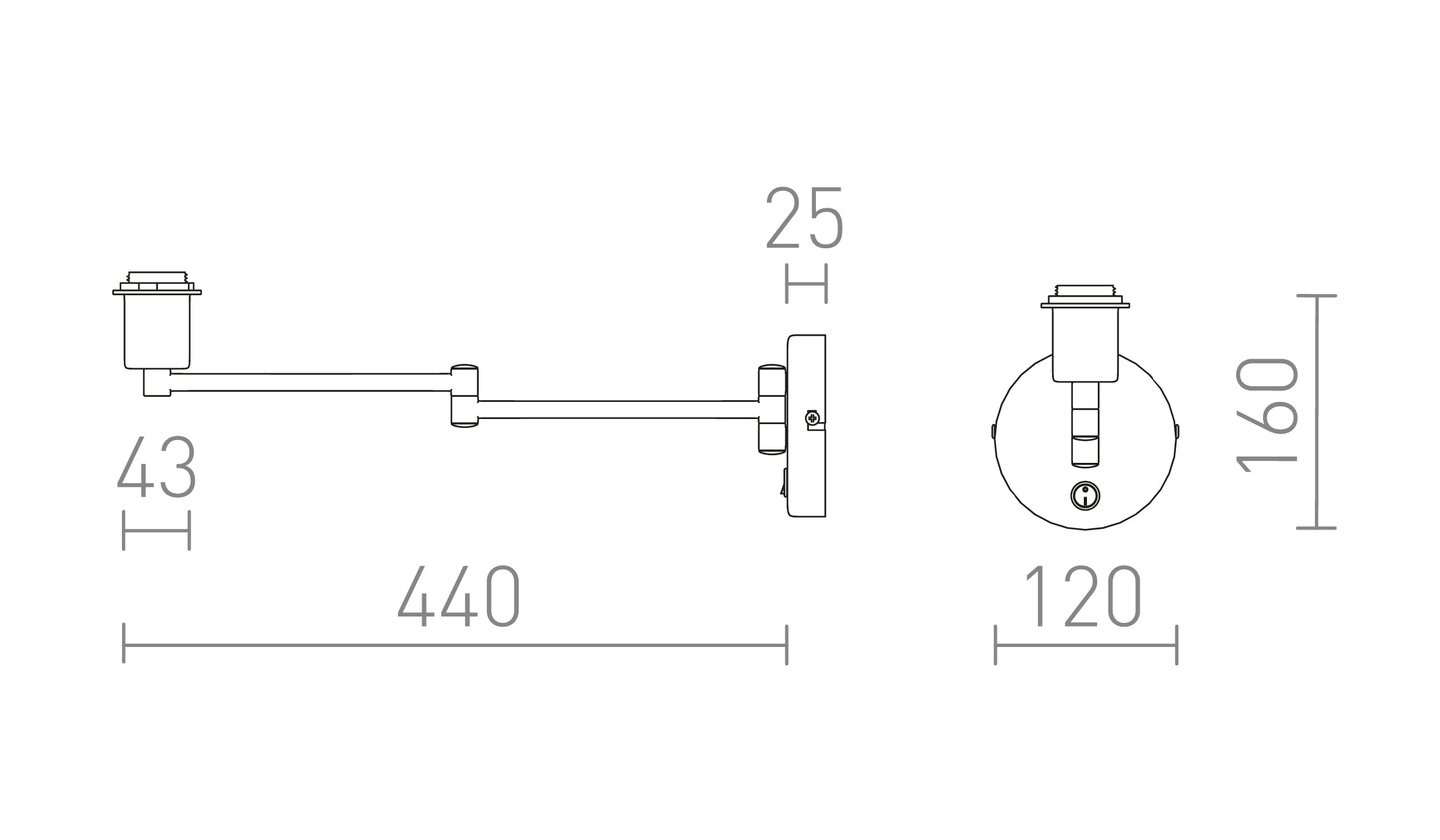 AVENIDA seinäpohja lamppu - Product sketch