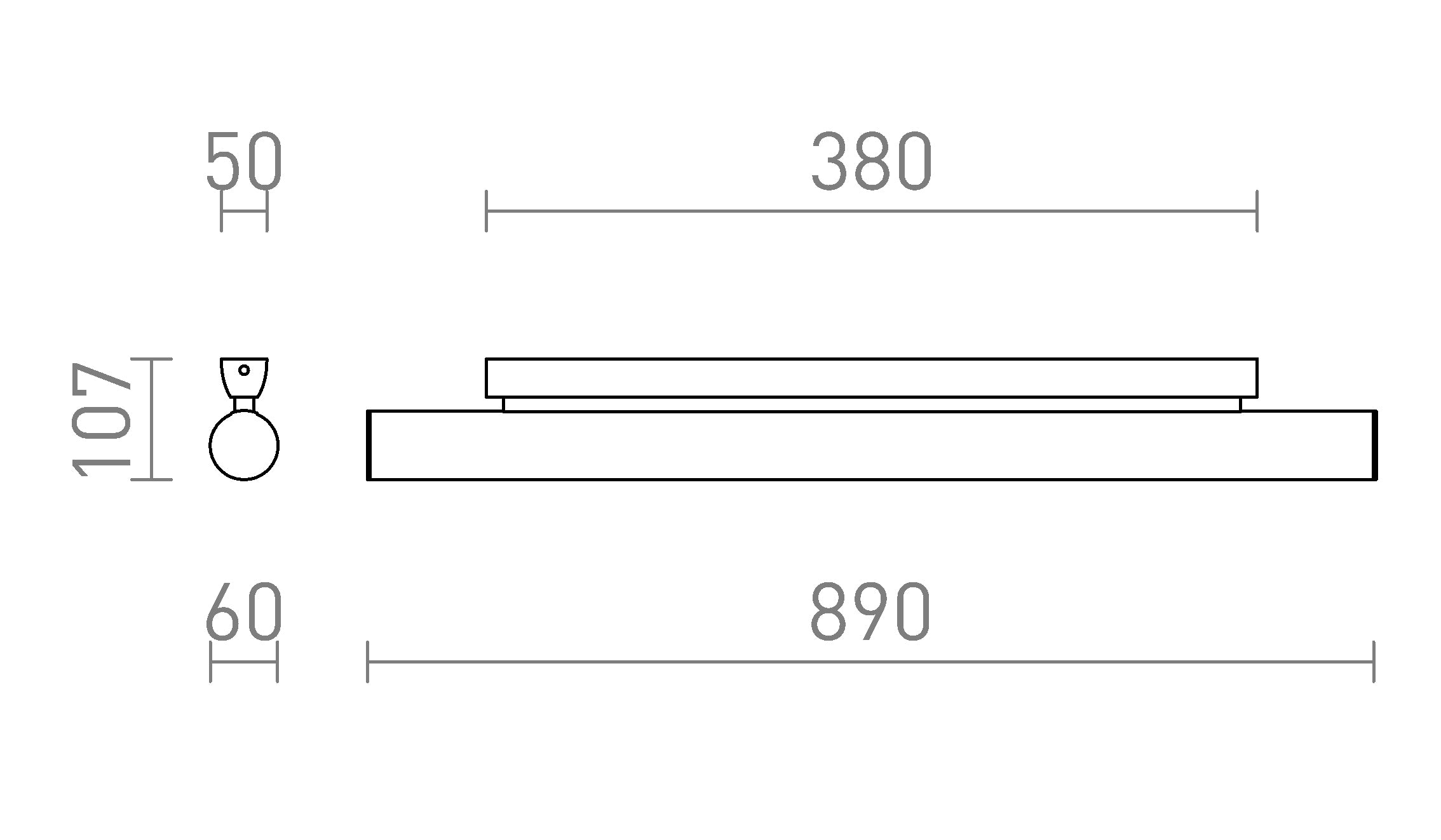 RIVIER LED 89 de pared lámpara - Product sketch