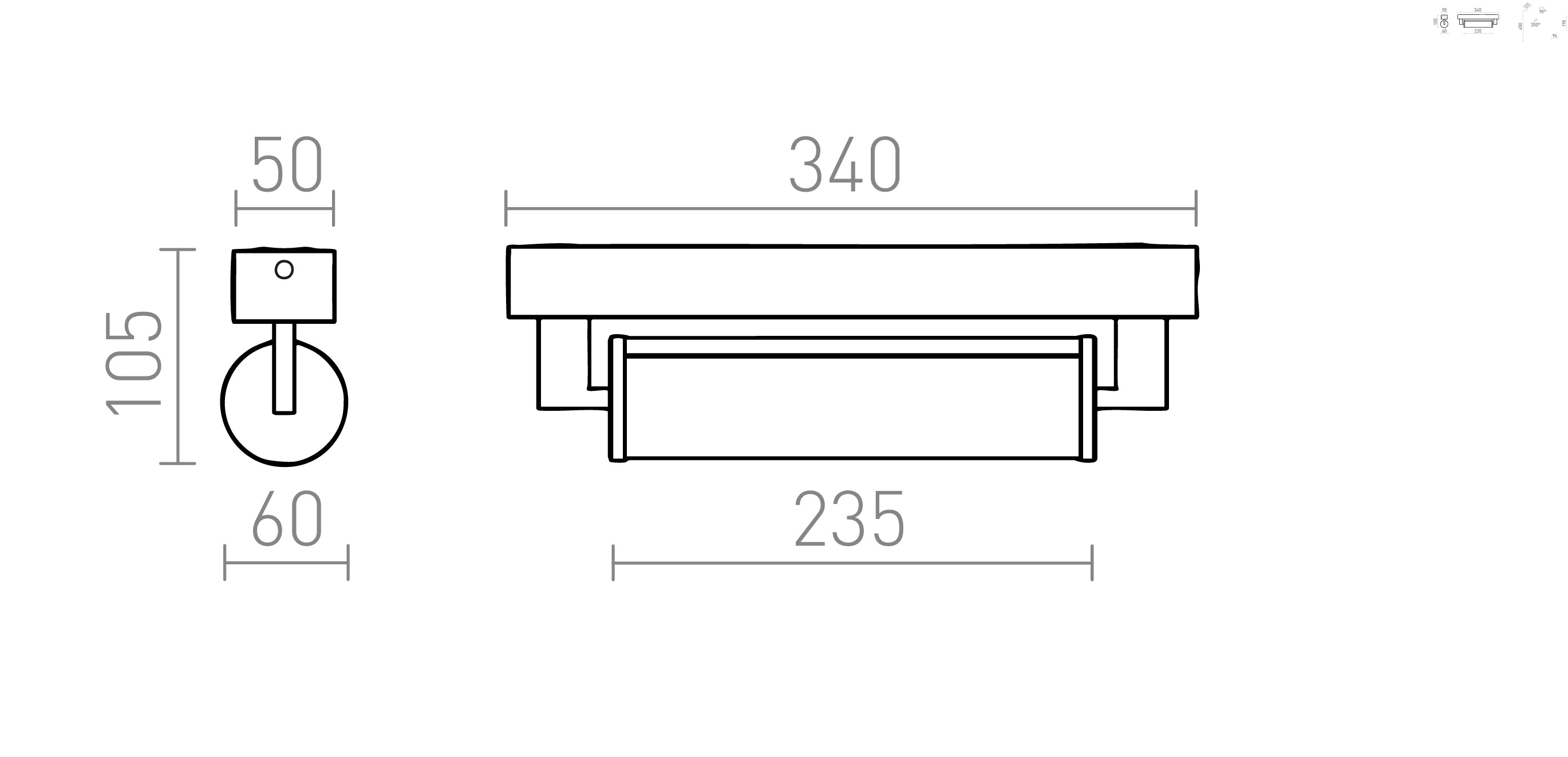 ROCCA 34 vägg lampa - Product sketch