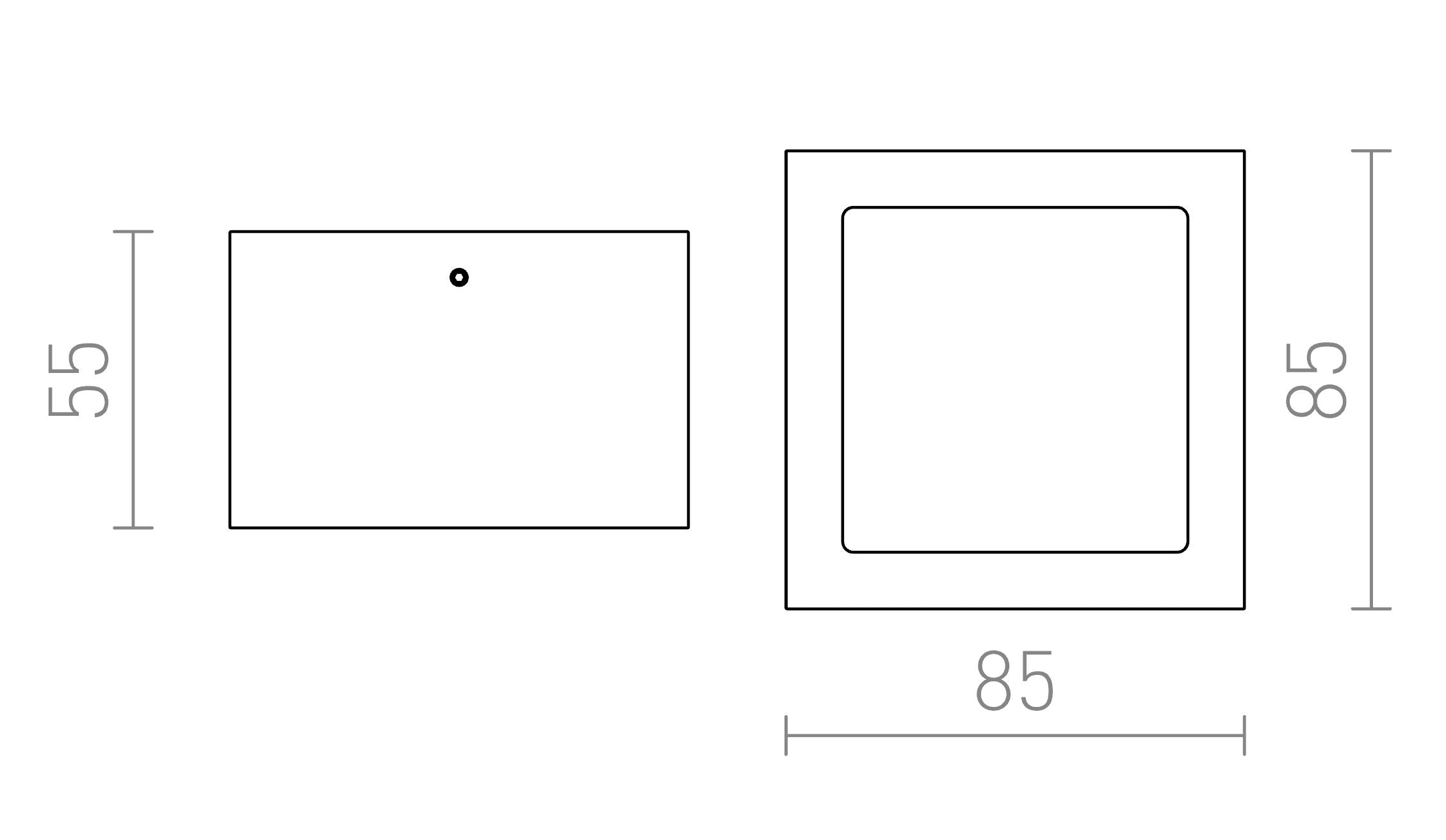 DEZA  square lamp - Product sketch