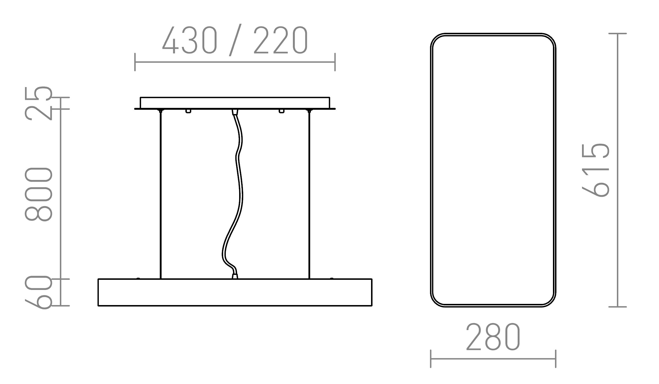 MENSA RC PENDANT - Product sketch