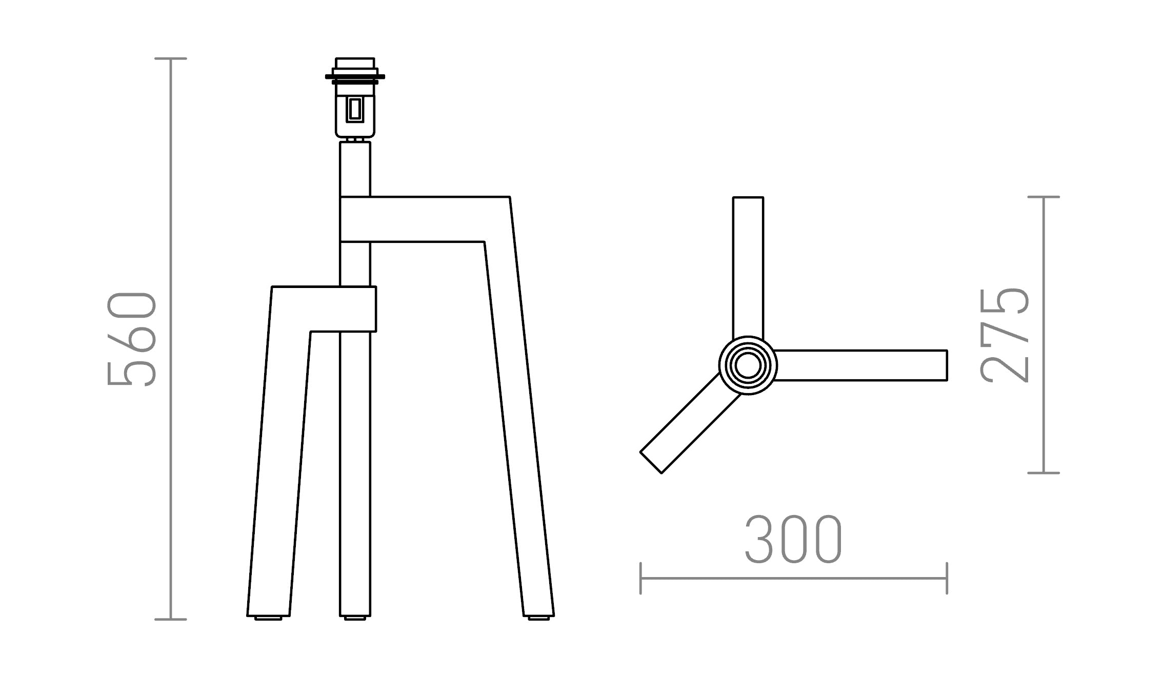 WOODY TABLE BASE - Product sketch