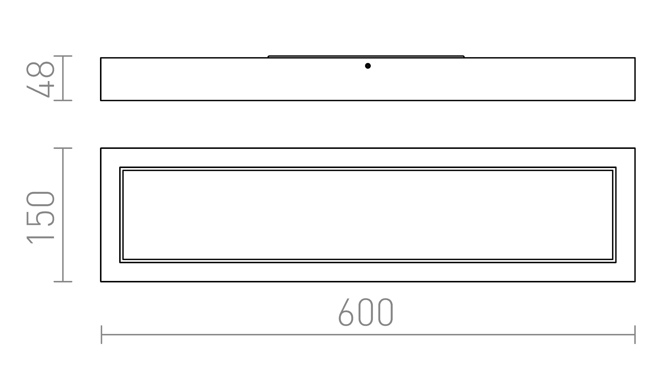 STRUCTURAL LED SURFACE MOUNTED 60X15 - Product sketch