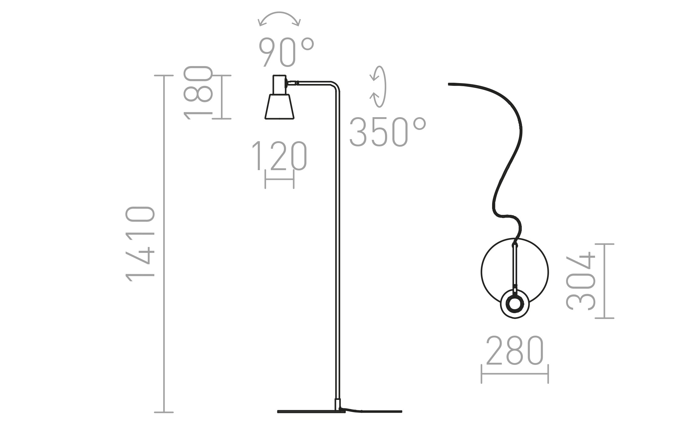 ICAR  floor lamp - Product sketch