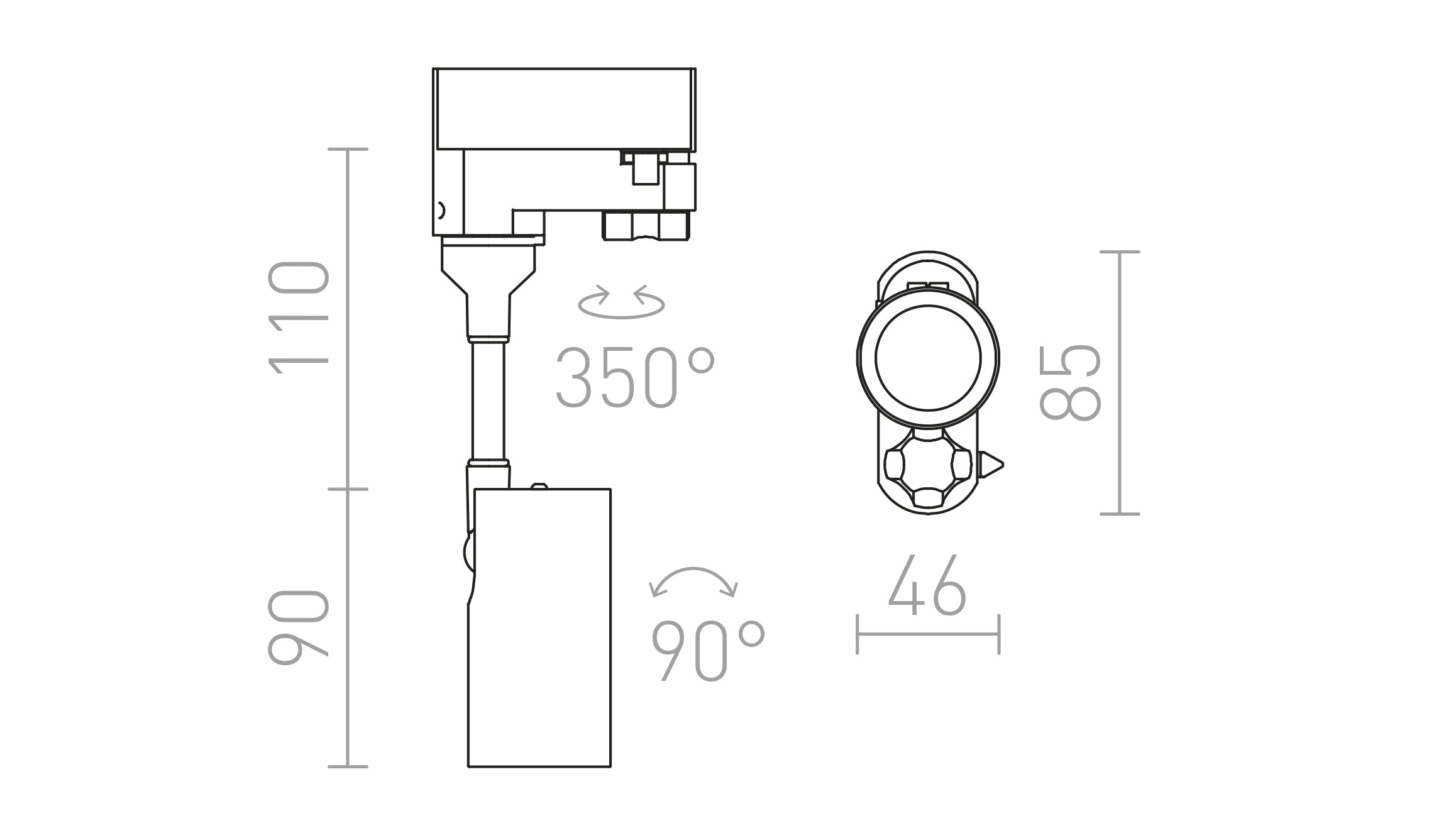 LOLLIPOP FOR 3-CIRCUIT TRACK - Product sketch