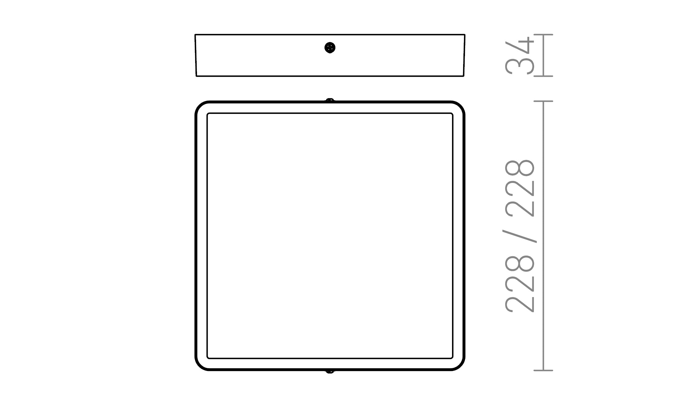 HUE SQ 22 CEILING - Product sketch