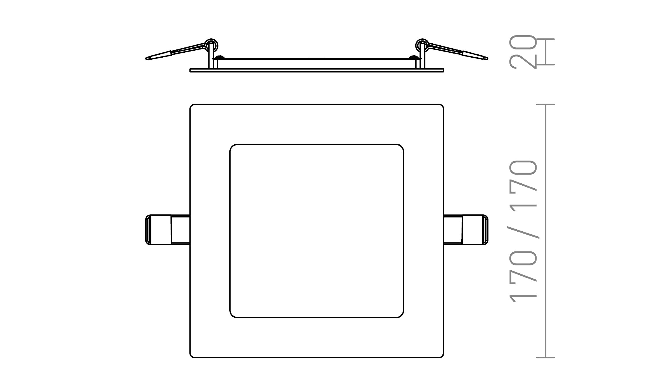 SOCORRO SQ 170 RECESSED - Product sketch