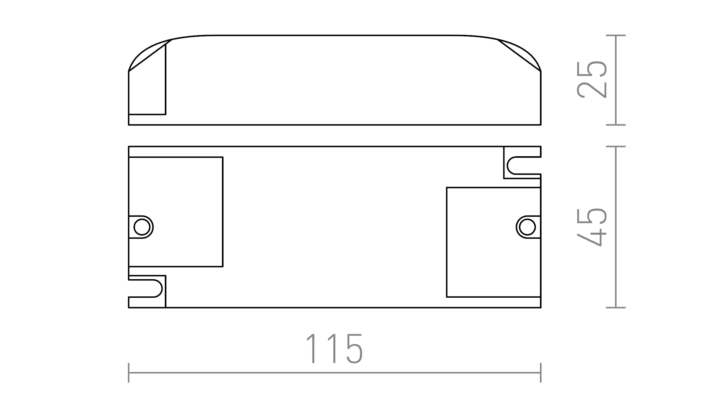 DRIVER 350mA 3-8W - Product sketch