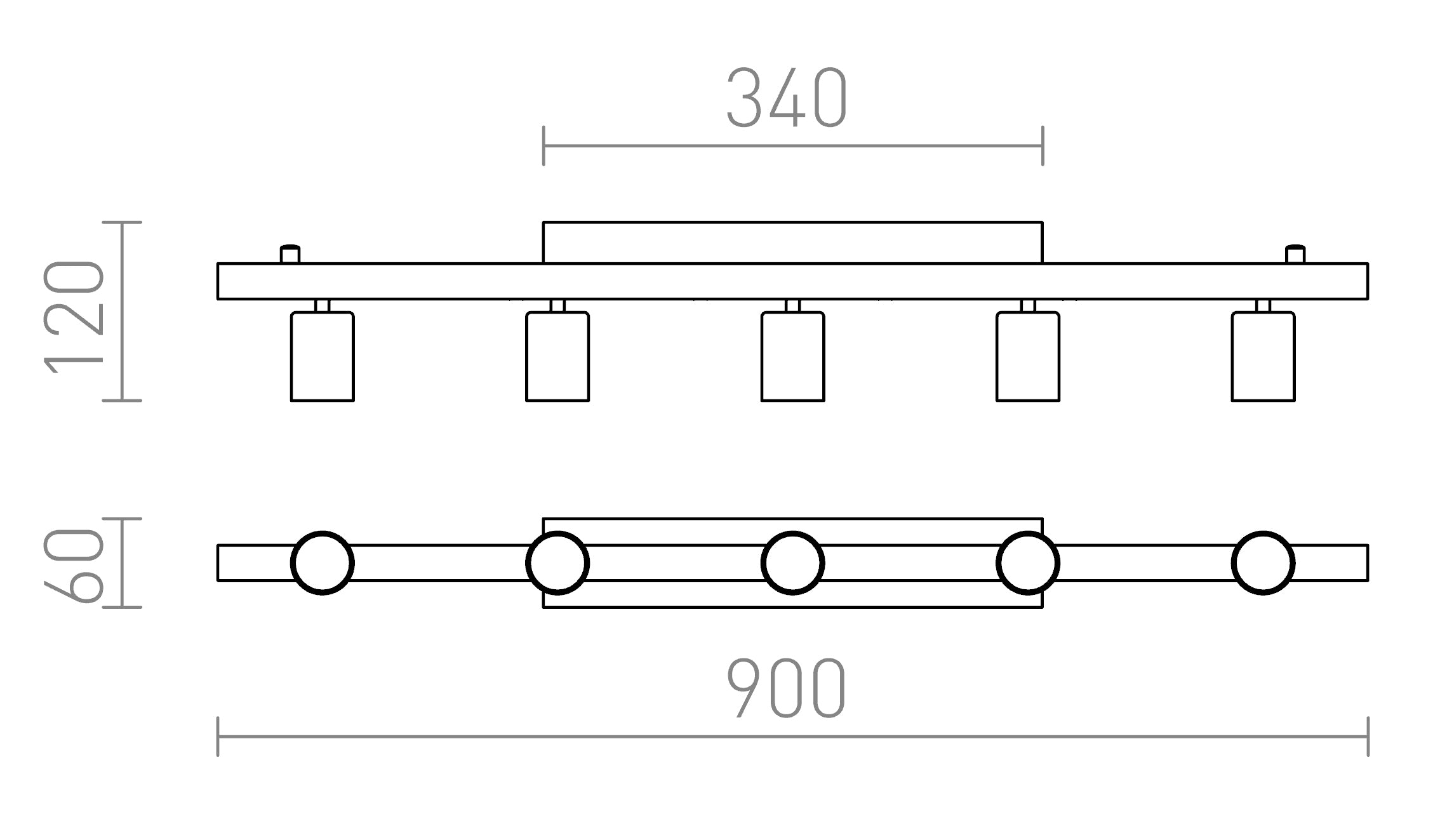 RALLONG V ceiling base lamp - Product sketch