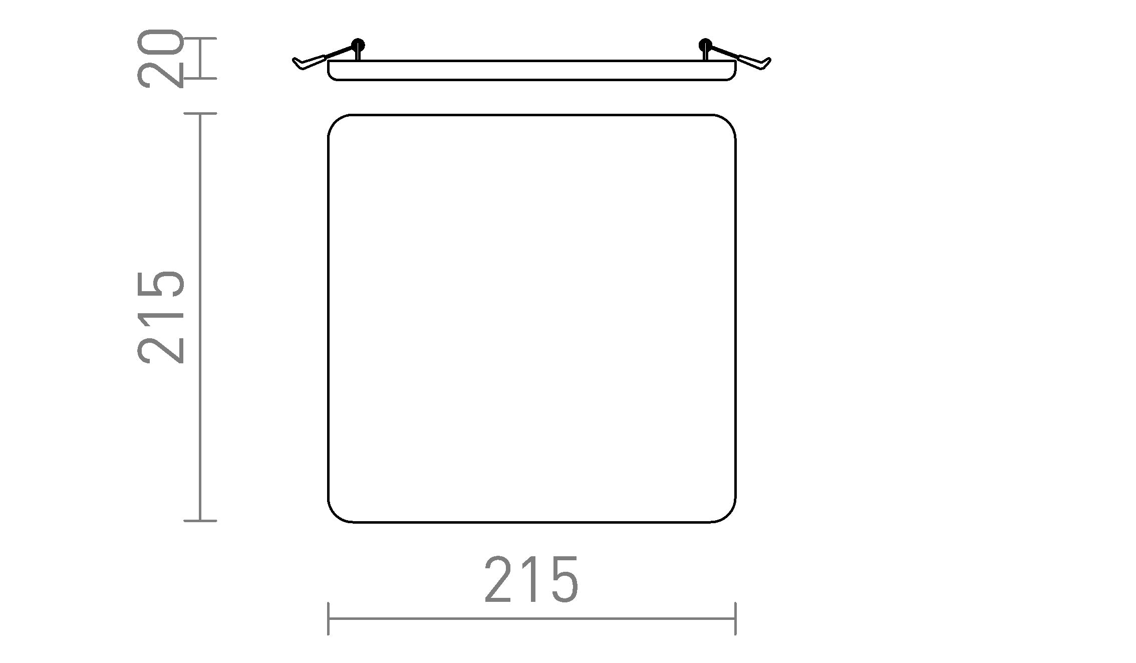 BELI SQ 21 recessed lamp - Product sketch