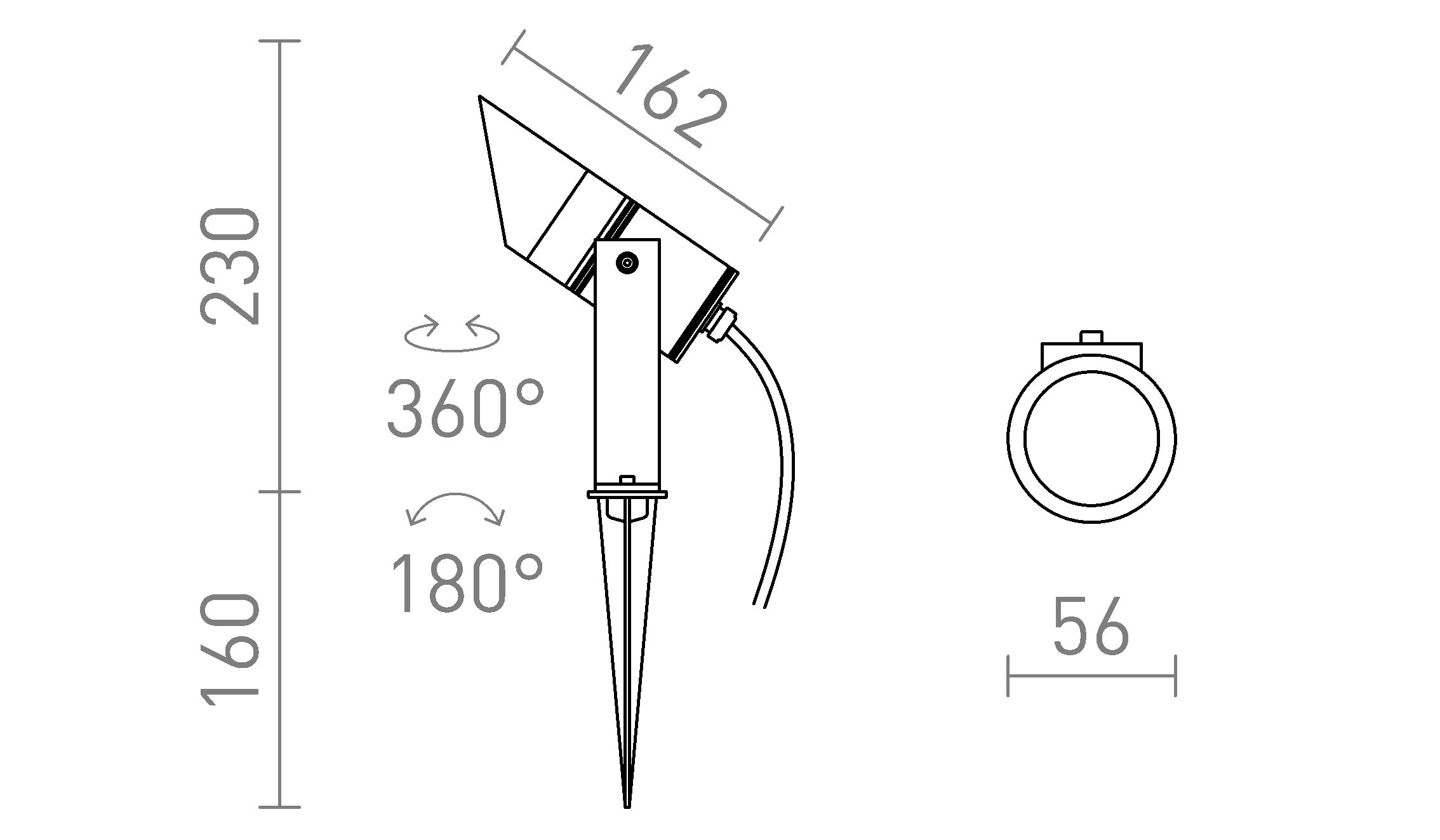LORCA  on spike lamp - Product sketch