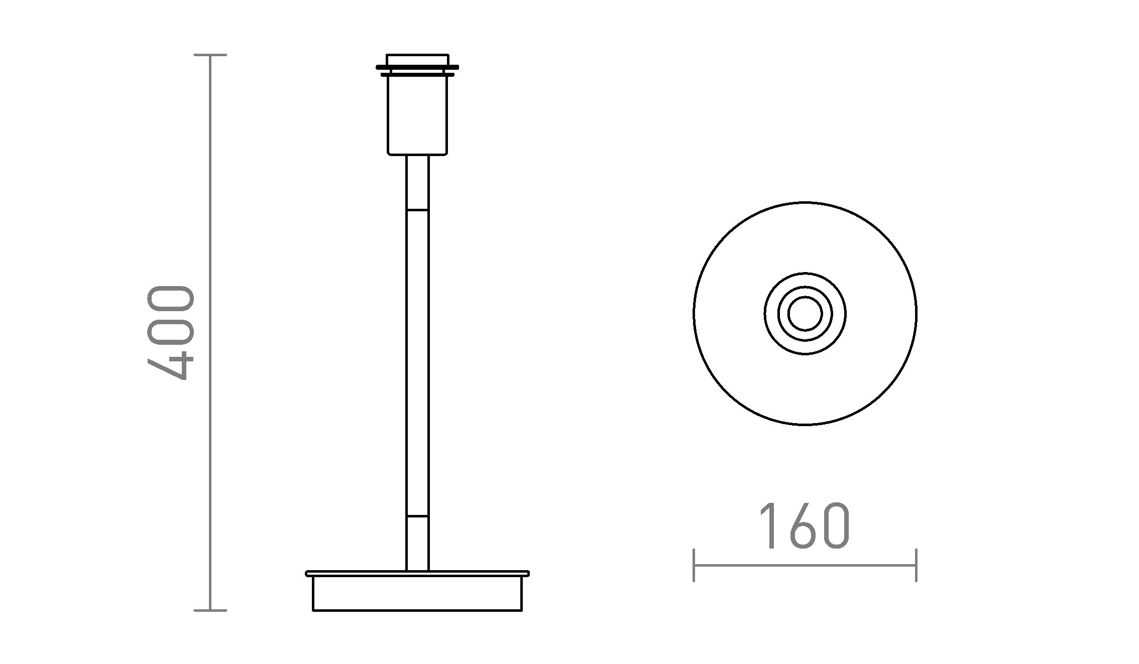 KEITH  table base with USB - Product sketch