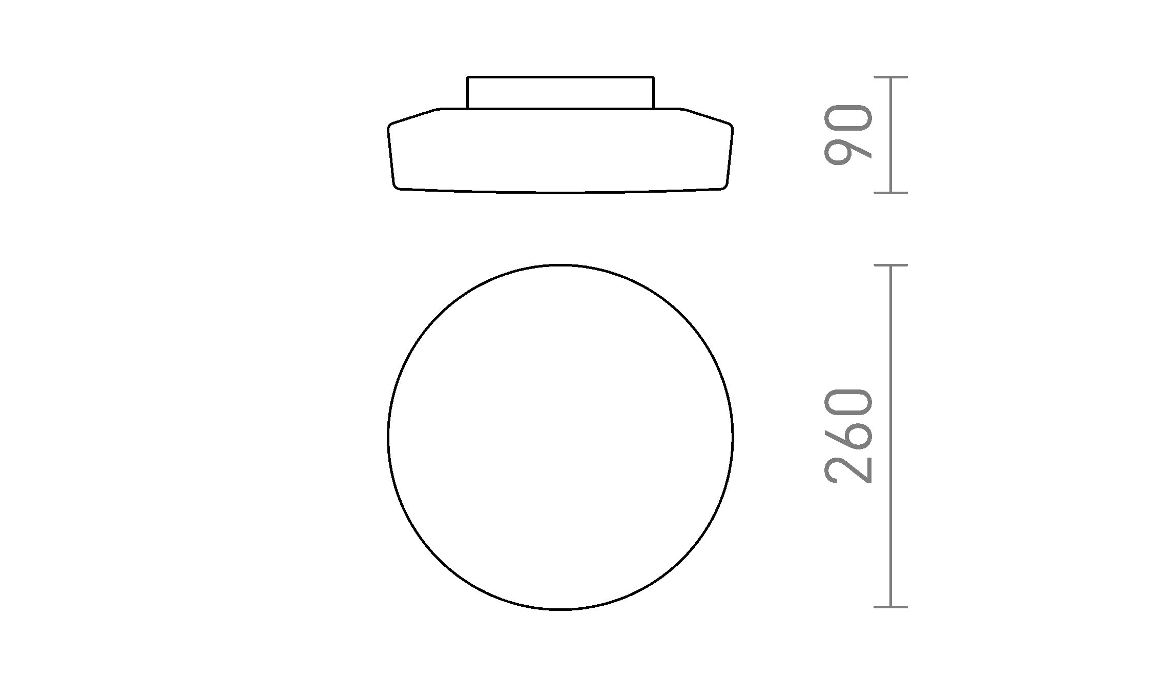 ZARA LED 26 ceiling lamp - Product sketch