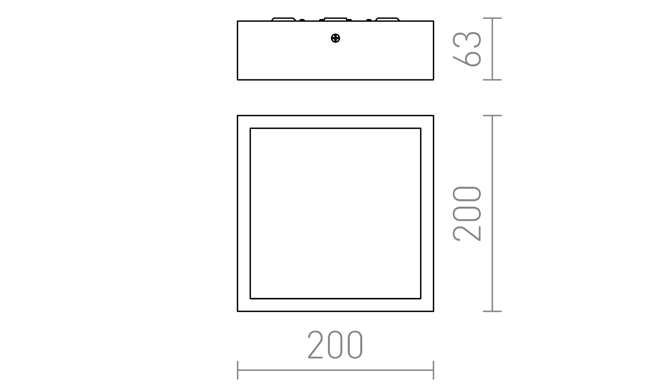 STRUCTURAL LED SURFACE MOUNTED 20X20 - Product sketch