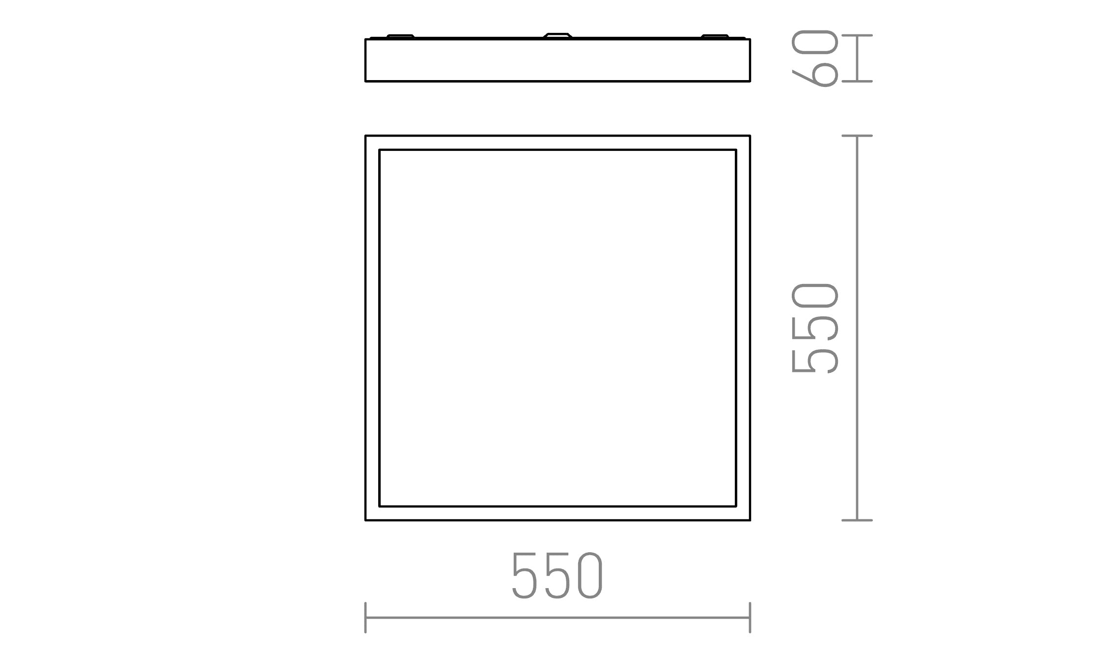 STRUCTURAL LED SURFACE MOUNTED 55X55 - Product sketch
