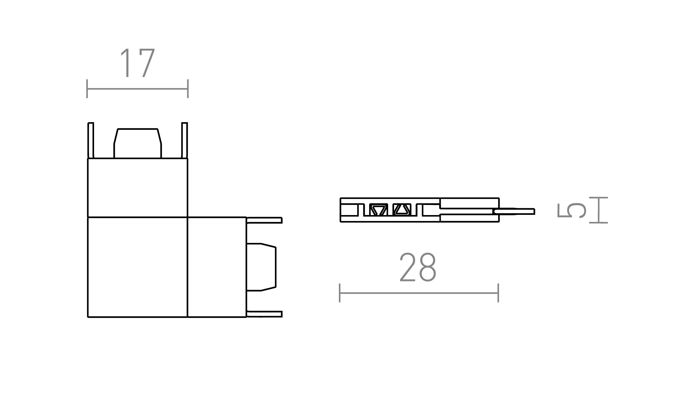 L-CONNECTOR FOR TRACK VEGA - Product sketch